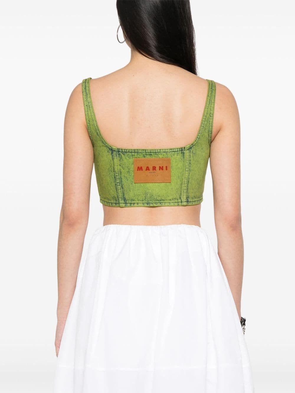 Marni o1f1d3z0725 Bleached Cropped Top in Green Size L / US 10 / IT 46 - 4 Thumbnail