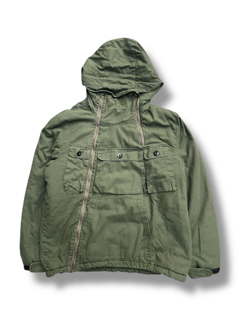 Japanese Brand Kriff Mayer Hinoko Anorak Asymetrical Zipper Military Jacket Size US L / EU 52-54 / 3 - 2 Thumbnail