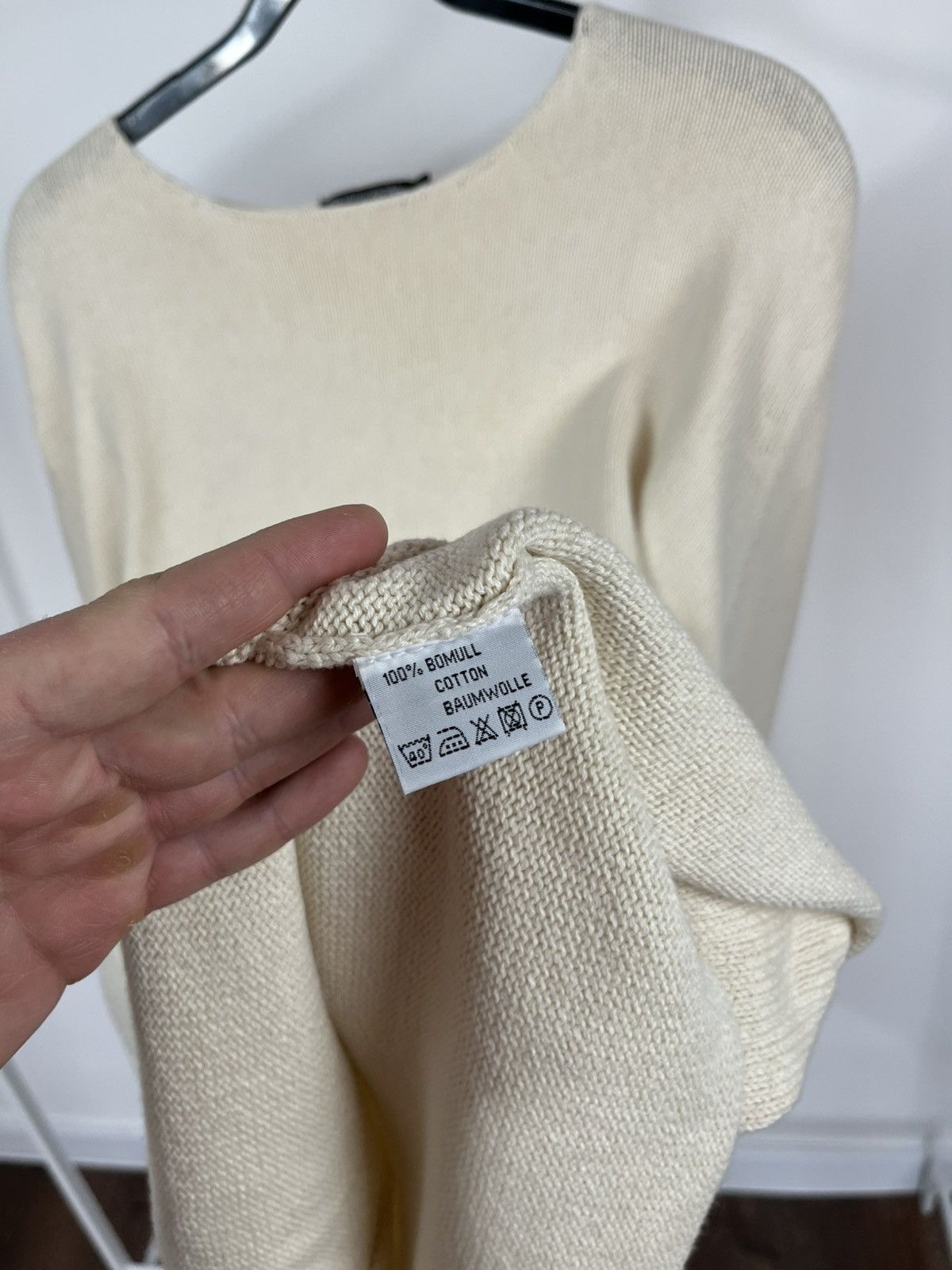Gudrun Sjoden Gudrun Sjoden Cream Cotton Knit Sweater XL Minimal Nordic Size XL / US 12-14 / IT 48-50 - 8 Thumbnail