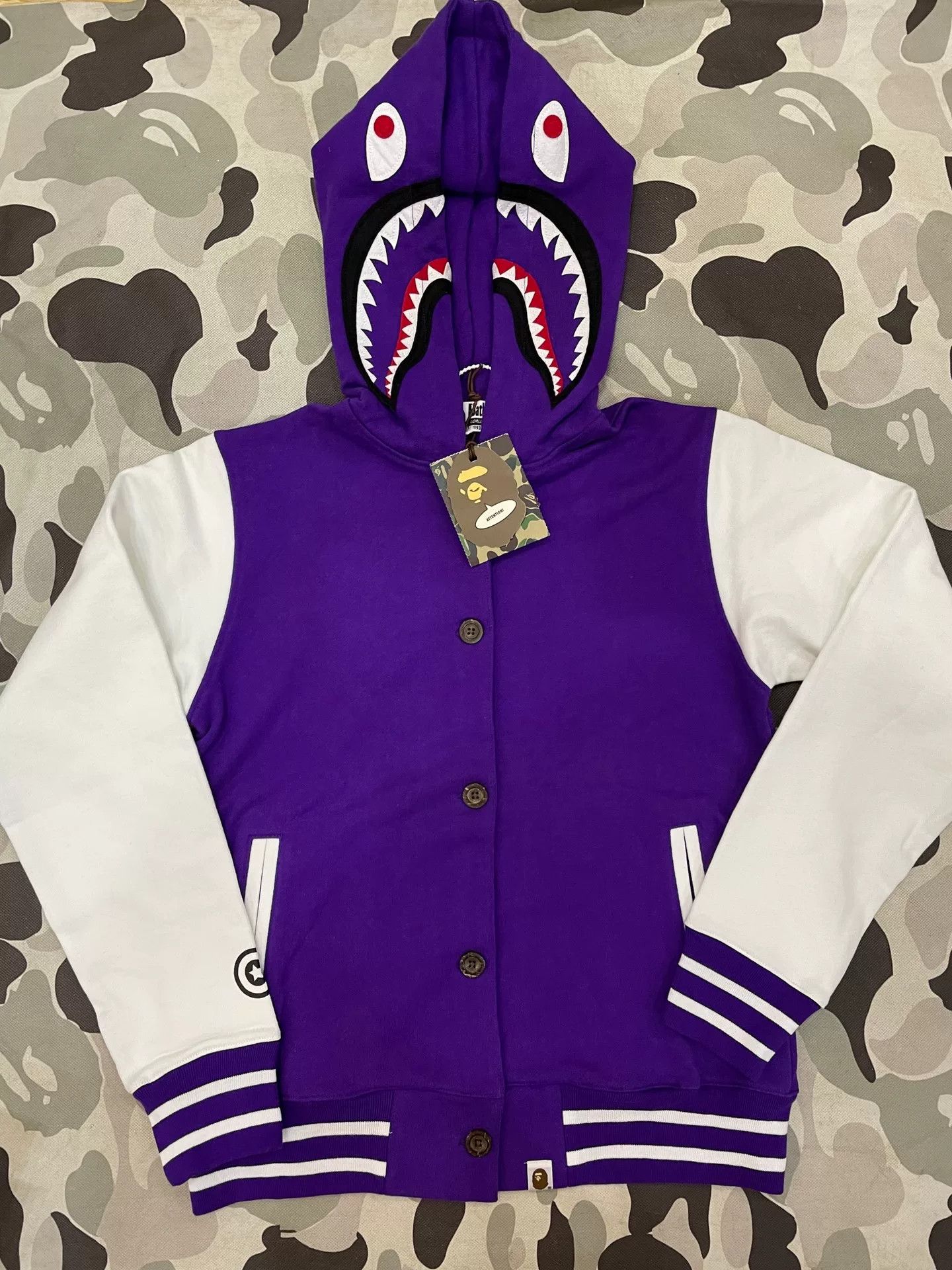 Bape Bape Purple Shark Sweatshirt Pullover Size US M / EU 48-50 / 2 - 1 Thumbnail