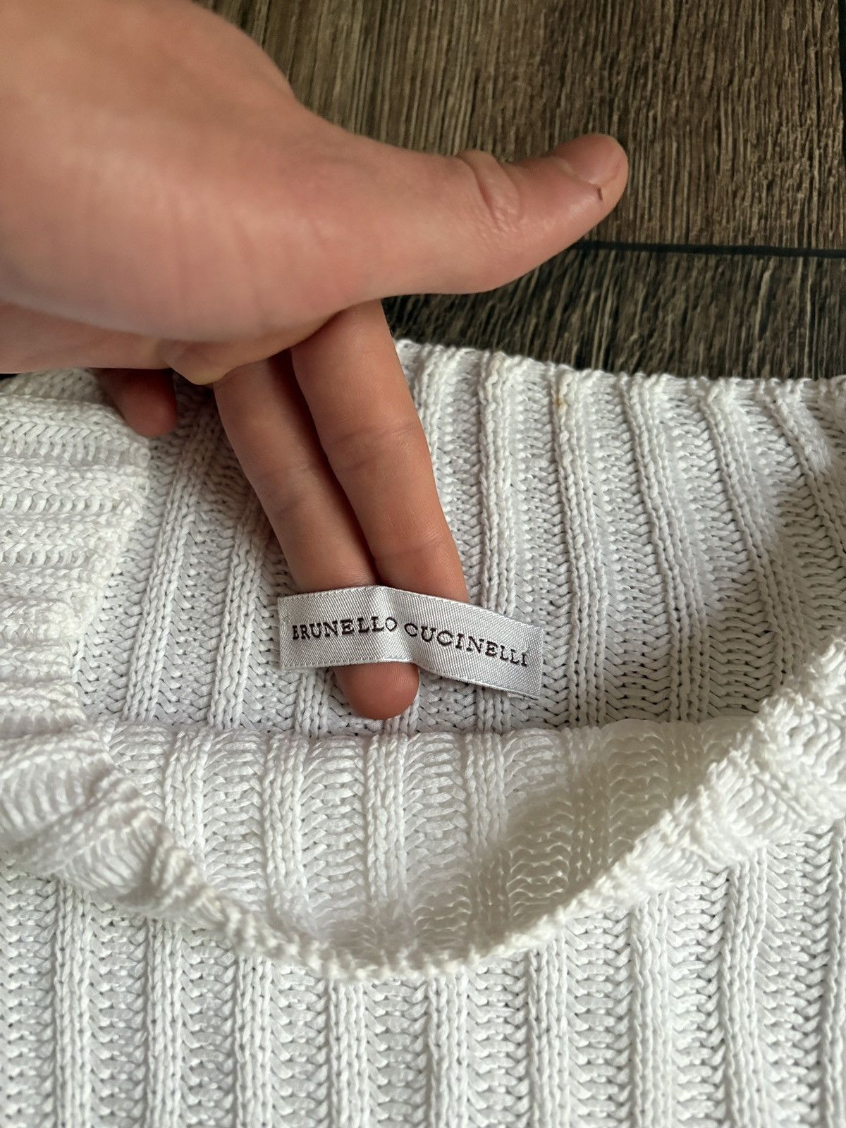 Brunello Cucinelli Brunello Cucinelli English Rib Knit White Sweater Size Large Size L / US 10 / IT 46 - 3 Thumbnail