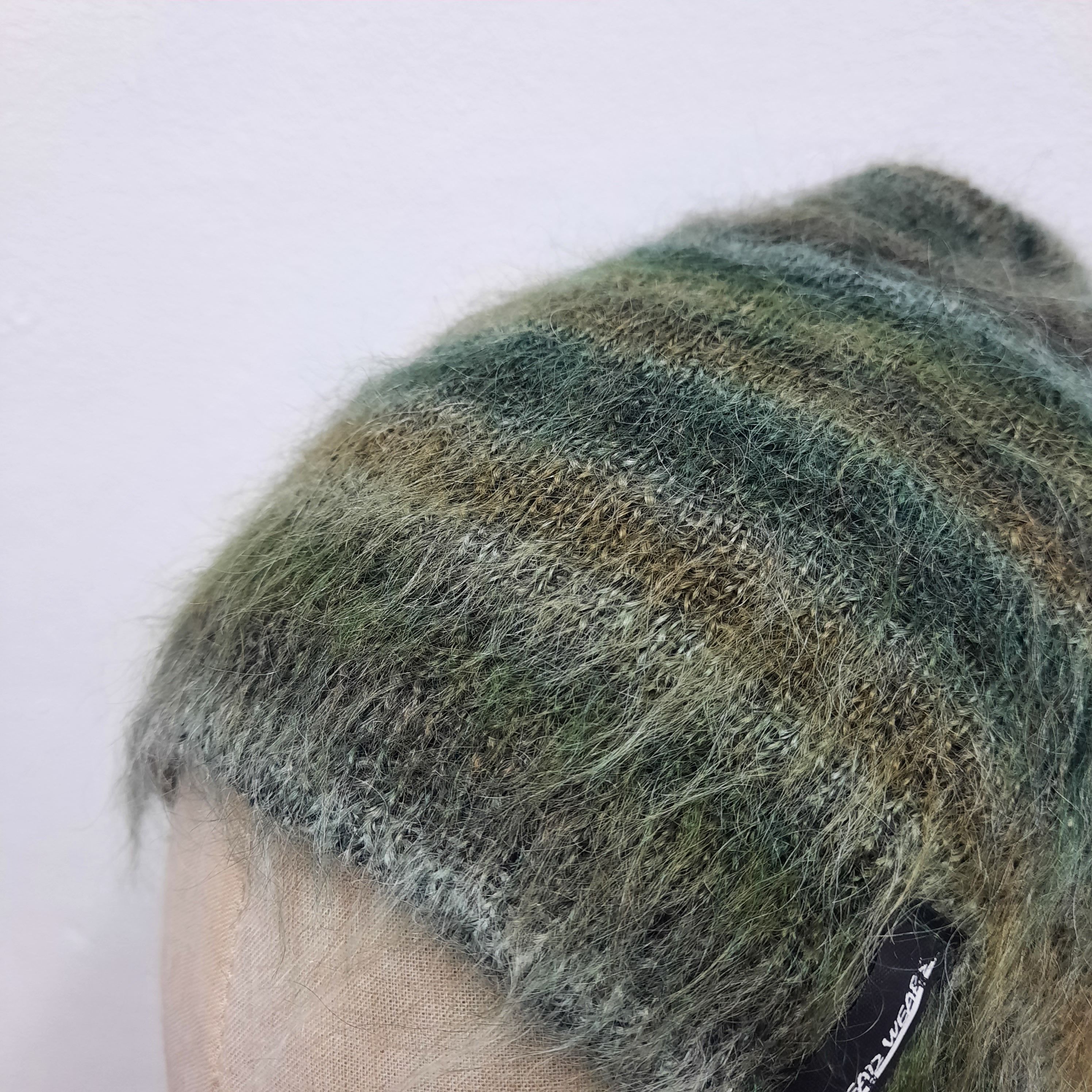 PPFM 🩻 C/plus japan gothic punk style stripes fur beanie hat Size ONE SIZE - 3 Thumbnail