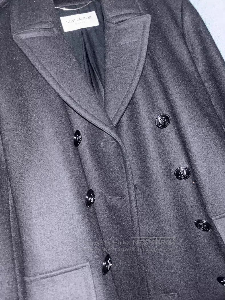Saint Laurent Paris Saint Laurent Paris Navy button double-breasted coat Size US S / EU 44-46 / 1 - 4 Thumbnail