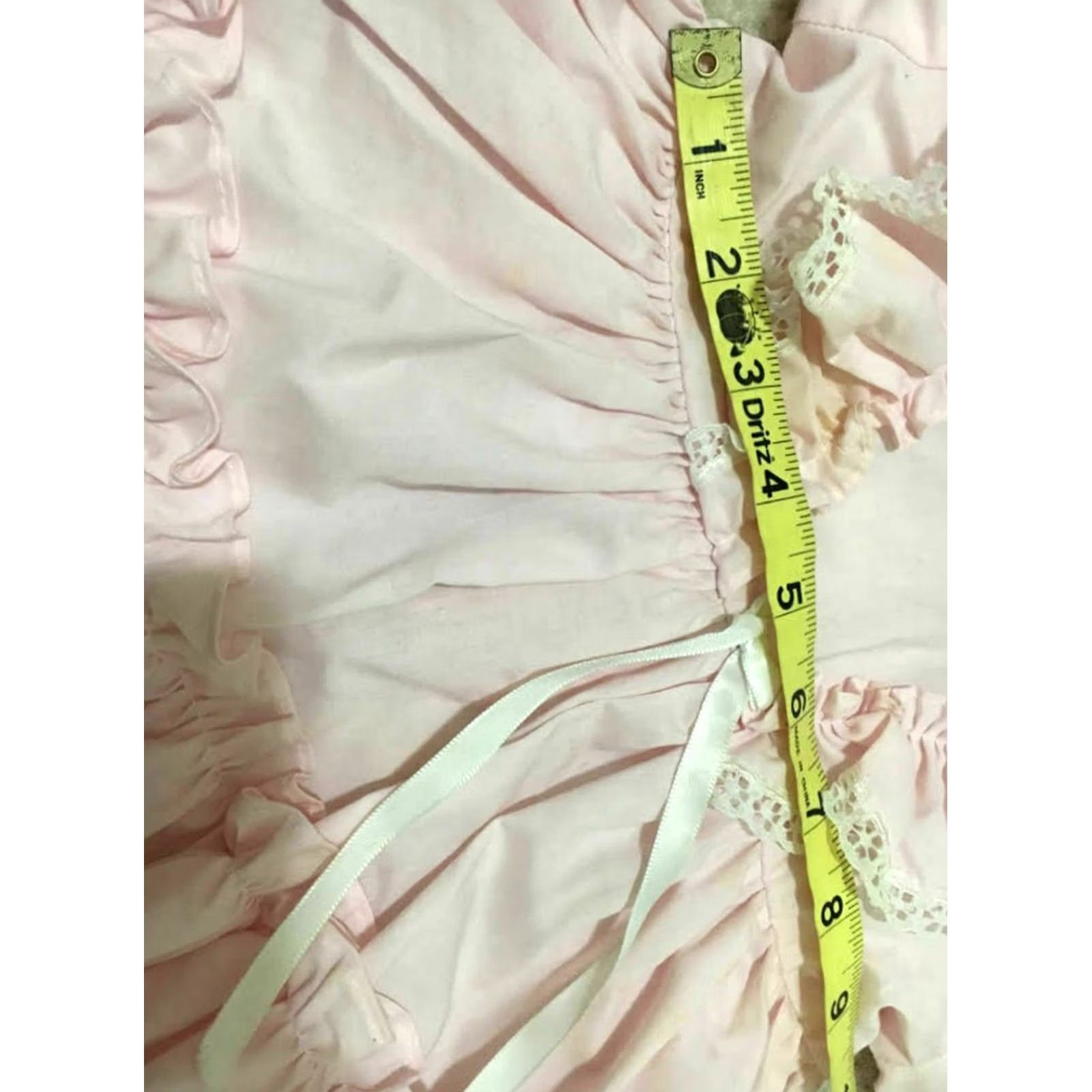 Vintage VINTAGE Kandy Ann Party Dress Girls 12 Months Pink Ruffle Lace Circle Size ONE SIZE - 7 Thumbnail