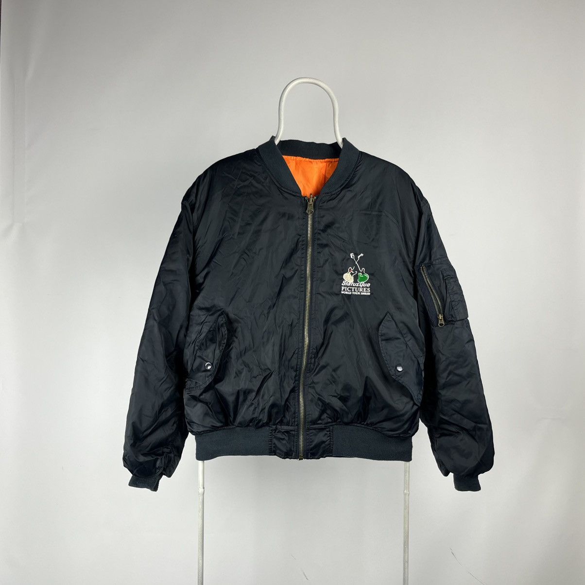 Band Tees Vintage STATUS QUO Bomber jacket MA-1 reversible Raf simons Size US L / EU 52-54 / 3 - 1 Thumbnail