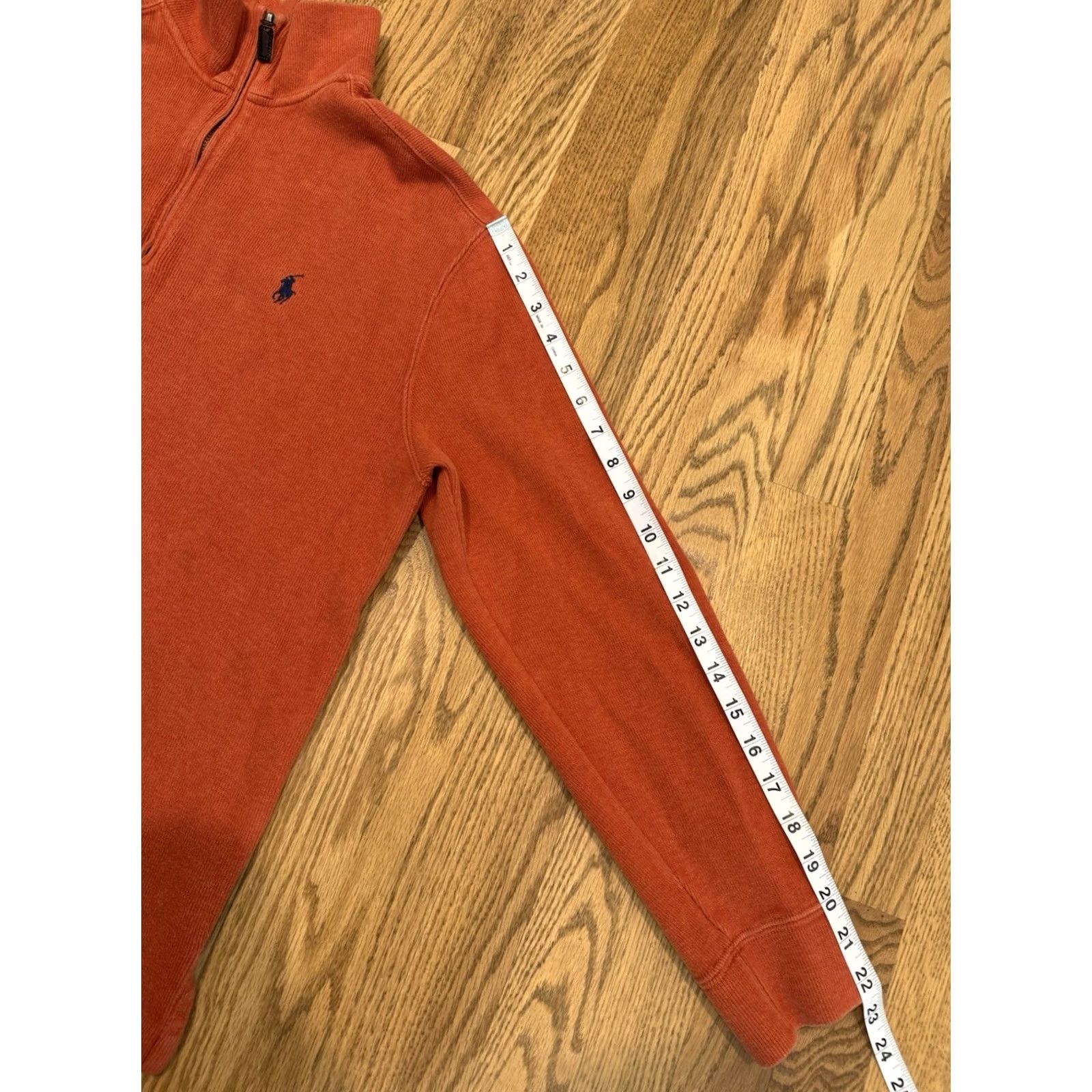 Polo Ralph Lauren Polo Ralph Lauren Orange 1/4 Zip Pullover Sweater Mens S Cotton Knit Casual Size US S / EU 44-46 / 1 - 6 Thumbnail