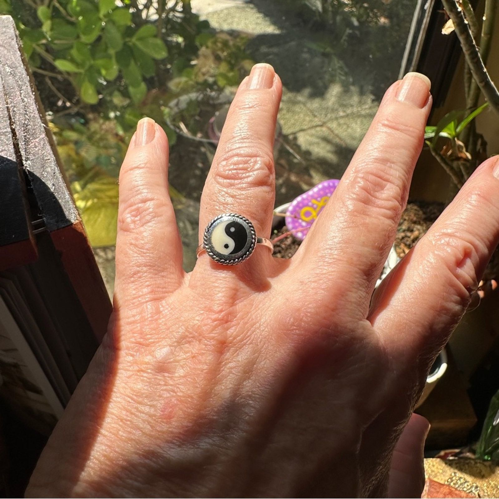 The Unbranded Brand Yin And Yang Sterling Silver Ring, Boho Ring, Yoga Ring Size ONE SIZE - 6 Thumbnail