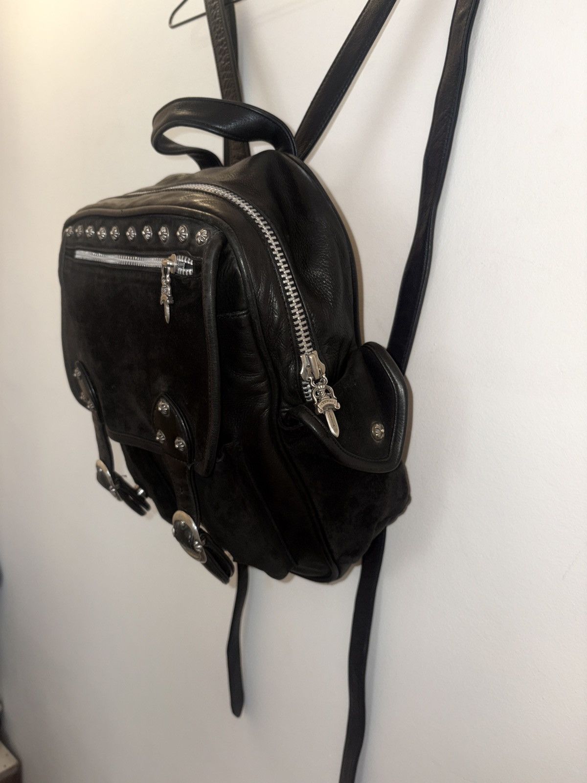 Chrome Hearts Chrome Hearts Suede & leather Backpack w/Sterling silver Size ONE SIZE - 4 Thumbnail