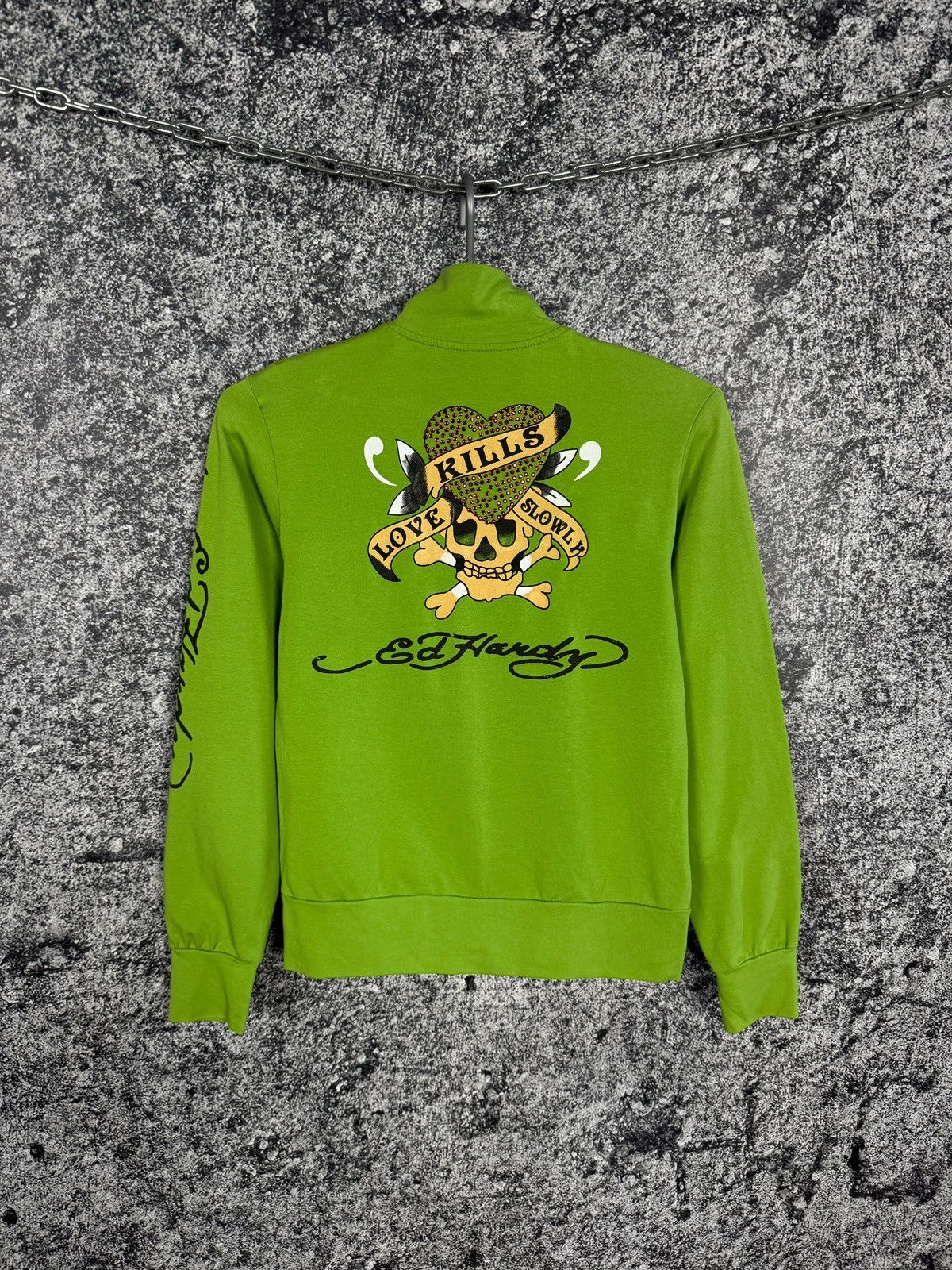 Ed Hardy Ed Hardy Zip Up Track Jacket Love Kills Slowly USA Size L Size L / US 10 / IT 46 - 11 Thumbnail