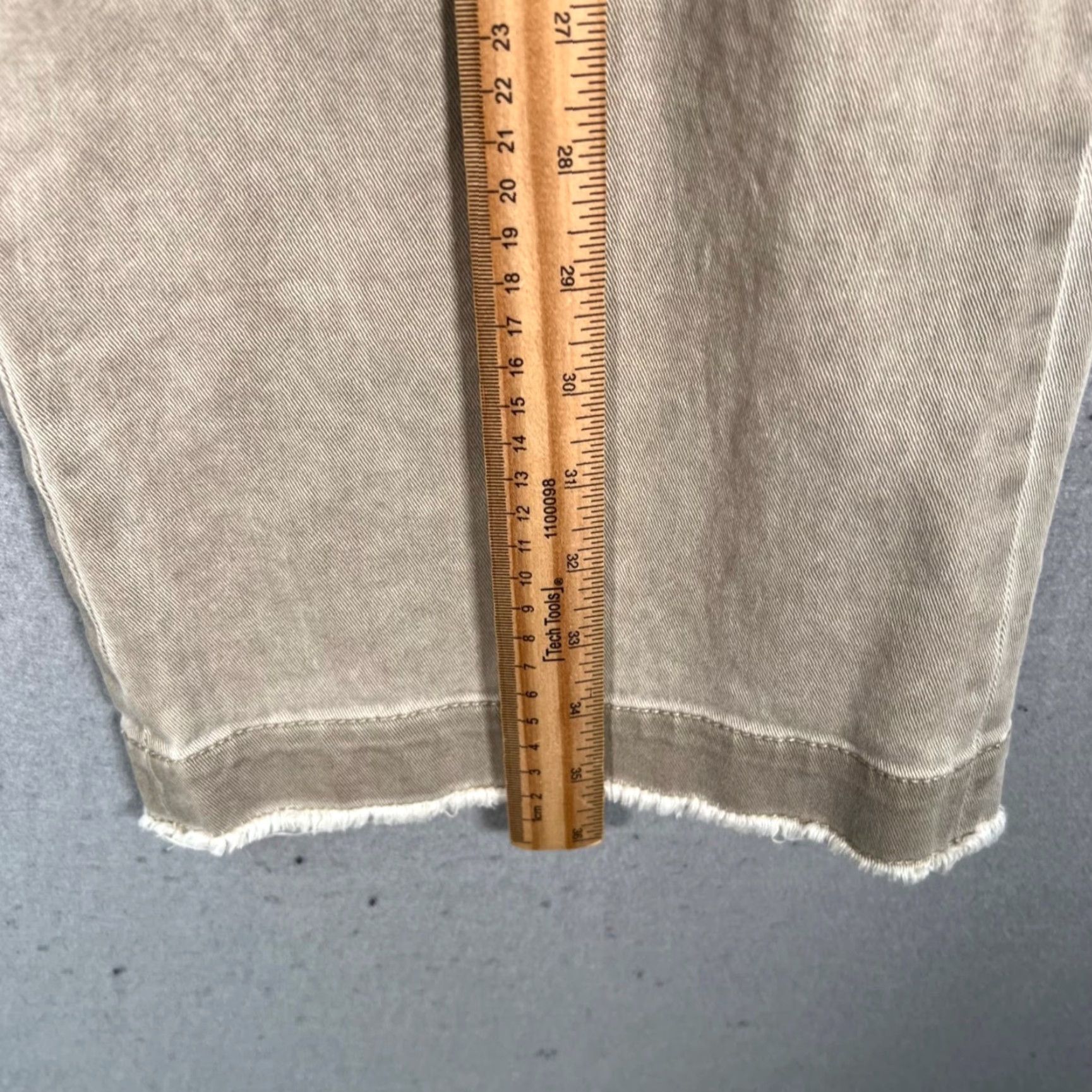 Vintage ATM Womens Cropped Beige Pants Cotton Blend High Rise Wide-Leg 8 Cropped Casual Jeans Flat Front Pockets N/A Size 30" / US 8 / IT 44 - 6 Thumbnail