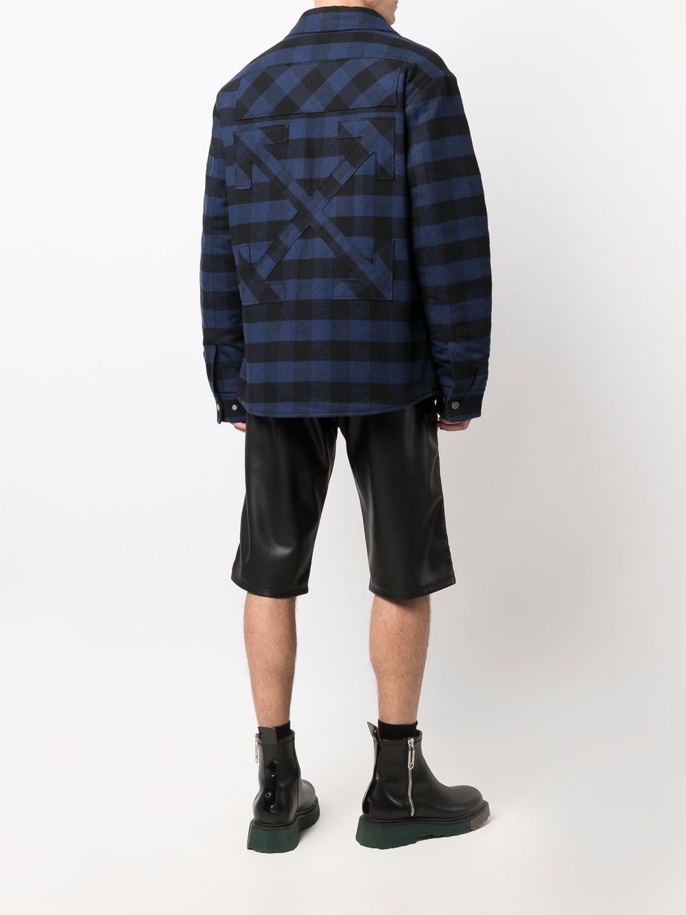 Off-White o1gr1nt0125 Arrow Padded Flannel Shirt in Black Blue Size US S / EU 44-46 / 1 - 6 Thumbnail