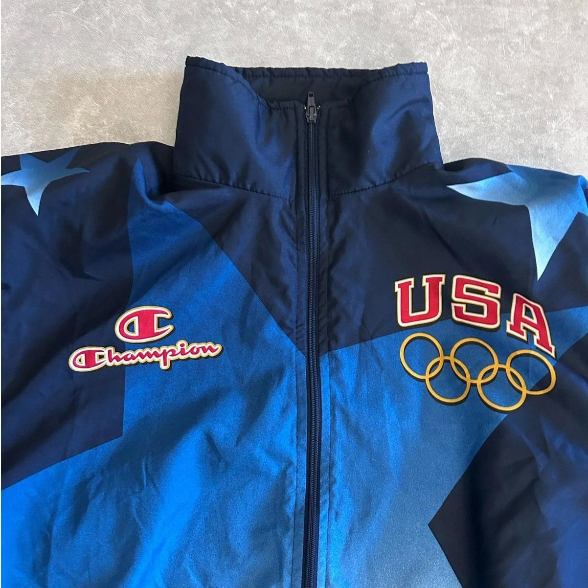 Champion Vintage Olympics USA Zip Up Champion AOP Blue Jacket L/XXL Size US L / EU 52-54 / 3 - 3 Thumbnail