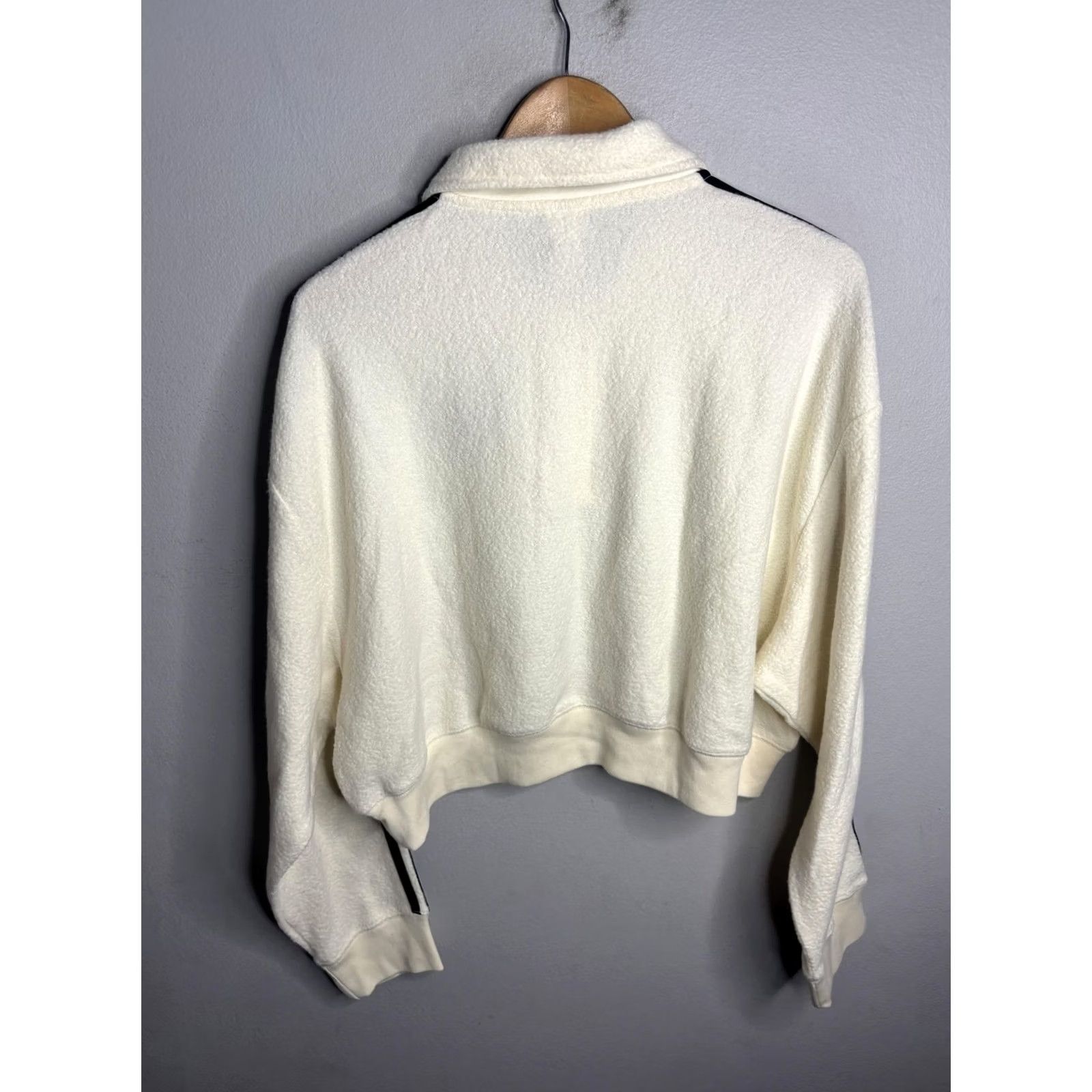 Pinko PINK Victoria's Secret Sweatshirt Womens XL White Fleece Collar Striped Pullover Size XL / US 12-14 / IT 48-50 - 5 Thumbnail