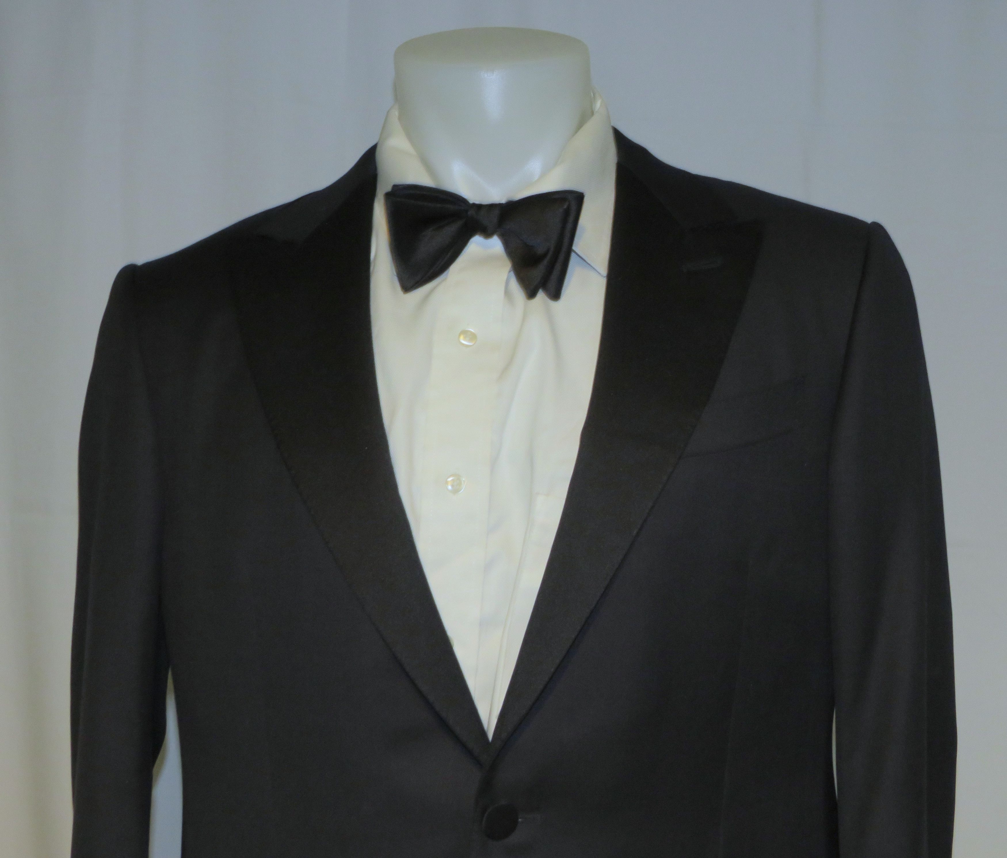 Ermenegildo Zegna Micronsphere Current Solid Black One Button Tuxedo 42S Size 42S - 4 Thumbnail