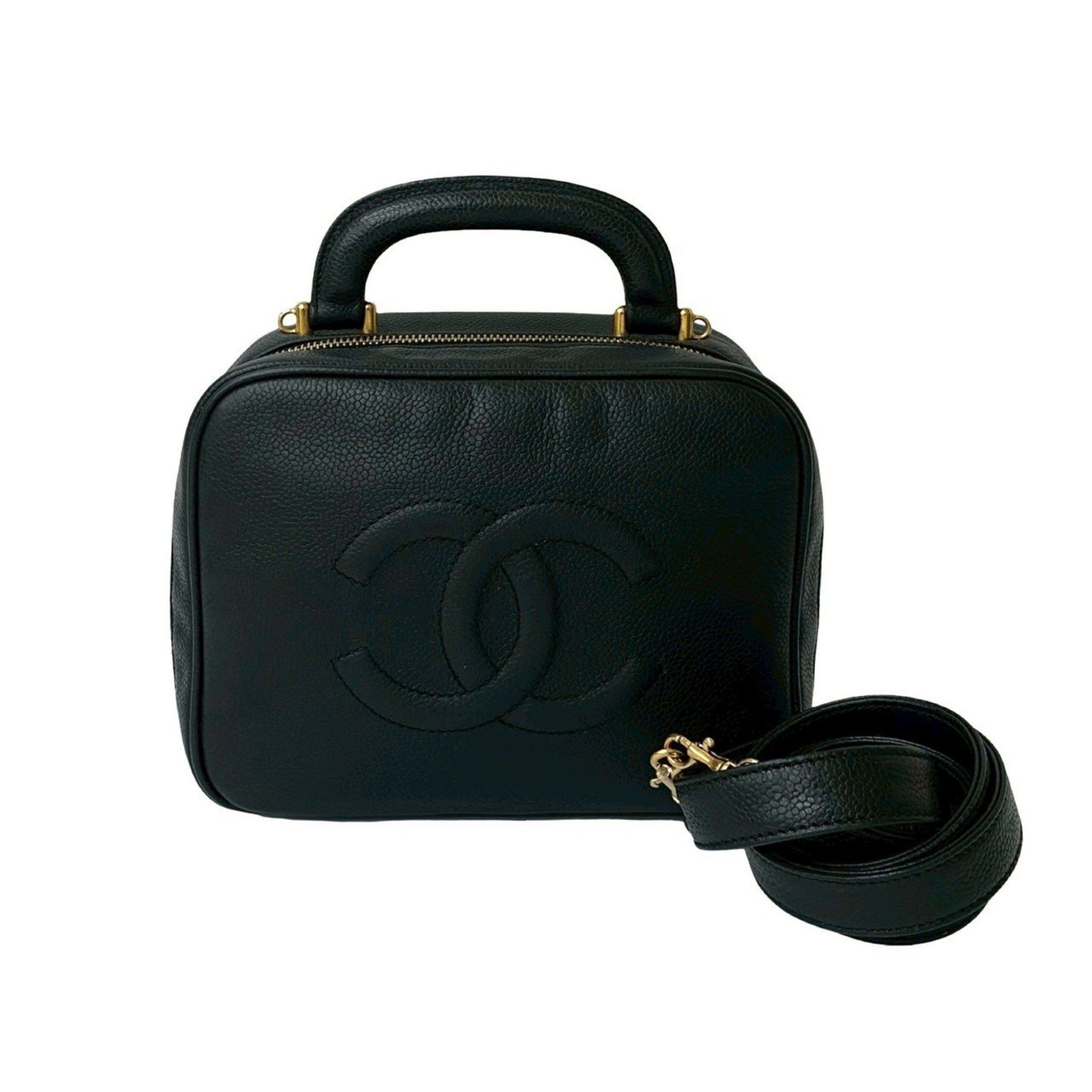 Chanel CHANEL Coco Mark Matte Caviar Leather 2-Way Shoulder Bag/Handbag Black 30172 Size ONE SIZE - 1 Thumbnail