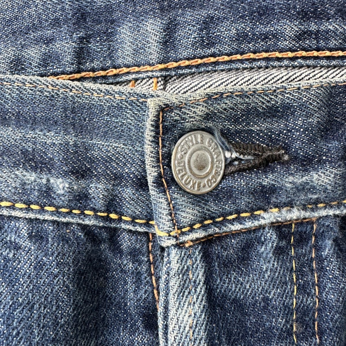 Evisu Thrashed No 2 selvedge Denim seagulls Daicock jort capris Size US 36 / EU 52 - 13 Thumbnail