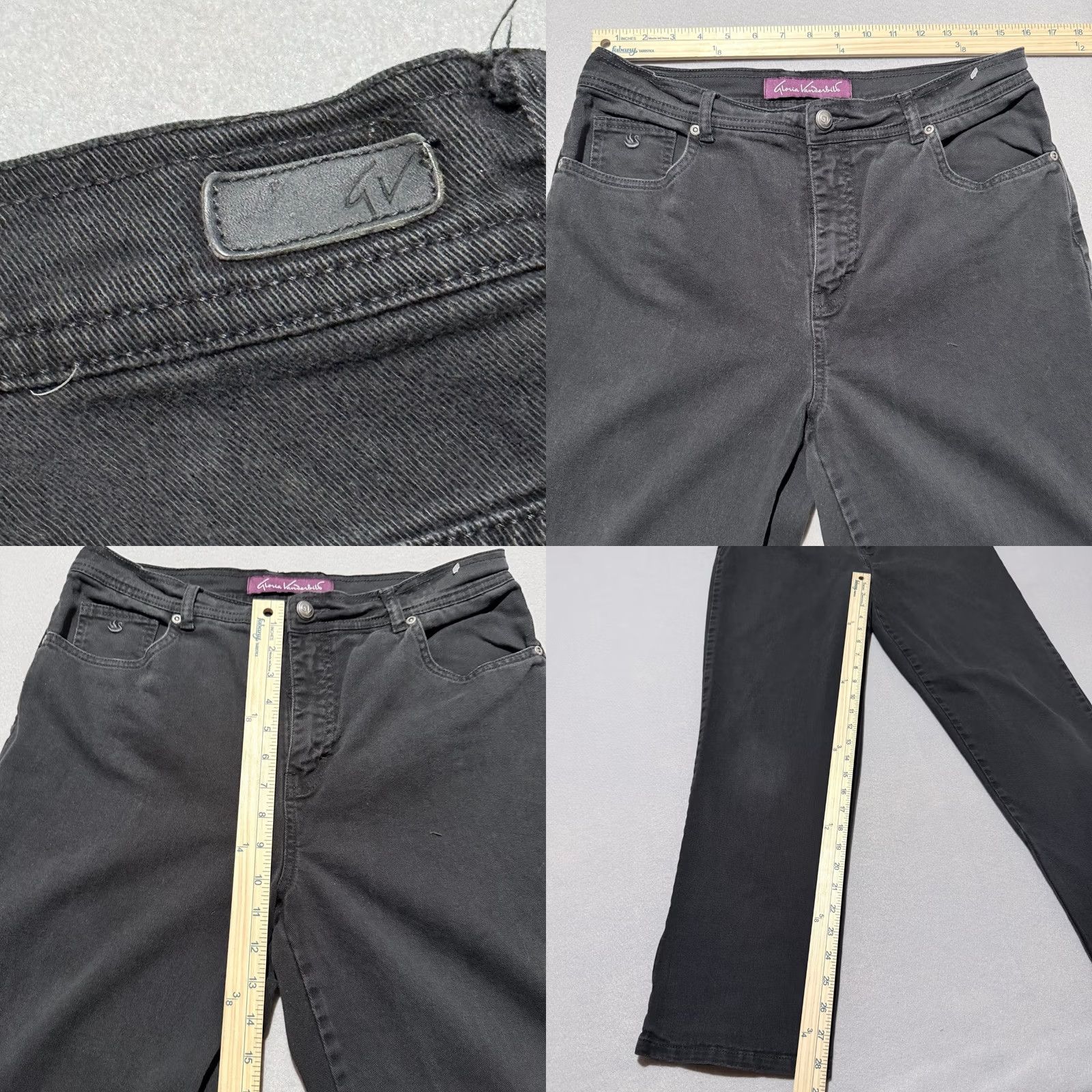 Gloria Vanderbilt Gloria Vanderbilt Amanda Jeans Women Black Denim Zip-Fly Straight-Leg - 12 Size 34" / US 12 / IT 48 - 9 Thumbnail