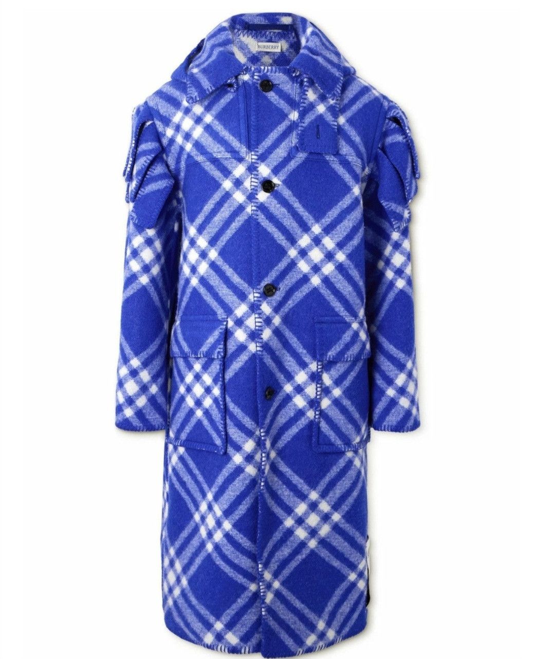 Burberry BURBERRY – Blue Wool Blanket Coat Size US M / EU 48-50 / 2 - 1 Thumbnail