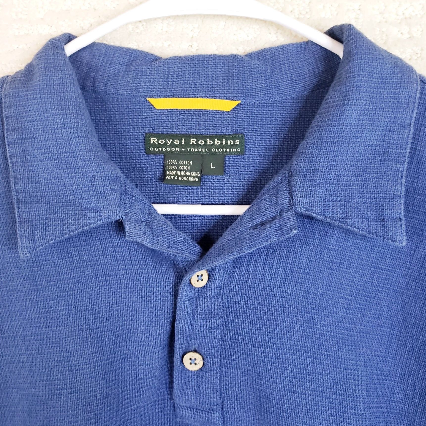 Royal Robbins Royal Robbins Men's Shirt Button-Up Short Sleeve Casual Linen Feel Blue L Relaxed Fit Size US L / EU 52-54 / 3 - 4 Thumbnail