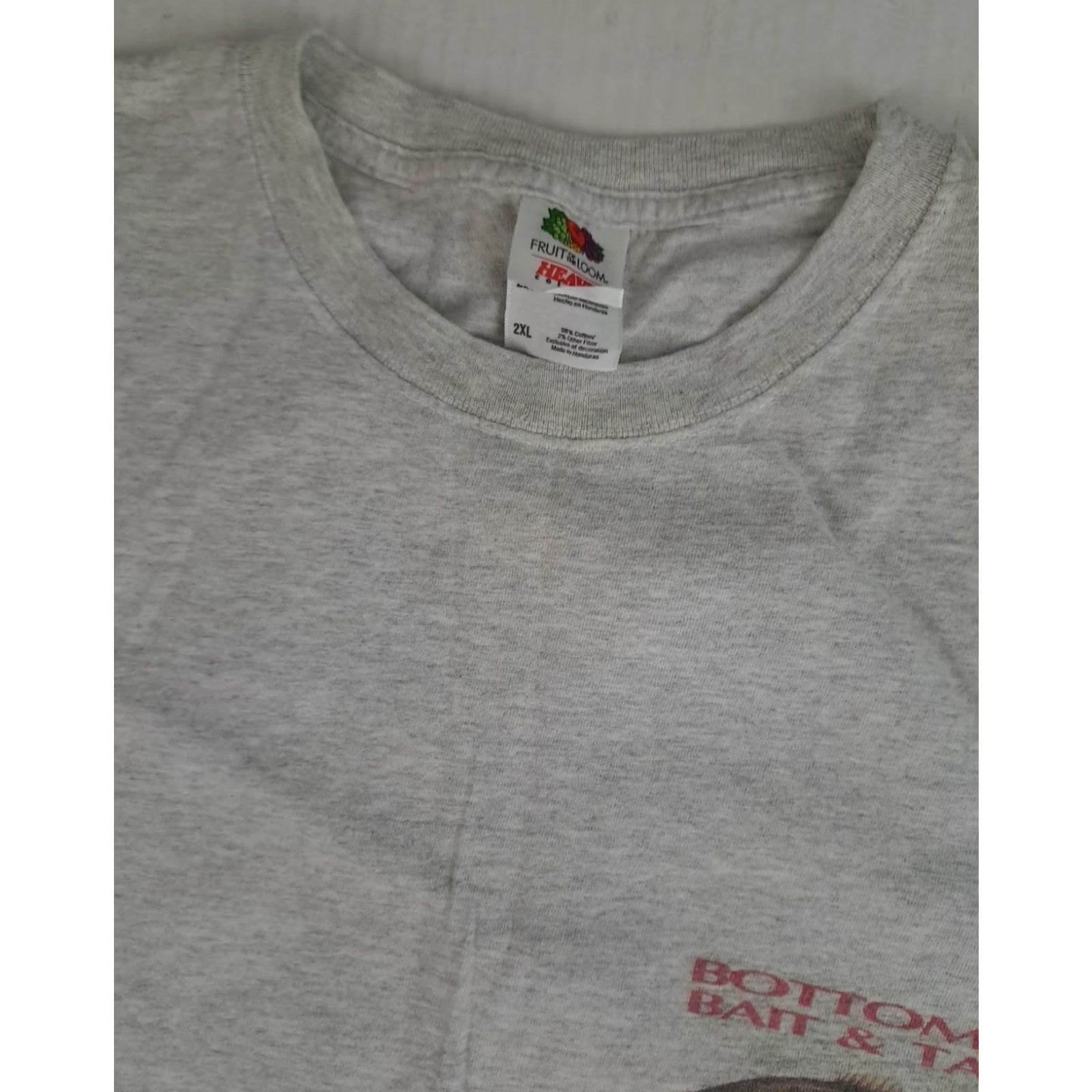 Fruit Of The Loom VINTAGE Fruit of the Loom T-Shirt Rockwood MI 2XL Gray Fish Print Canvas Cotton Crew Neck Short Sleeve Unisex Adults Summer Spring Fall Winter 1980s Size US XXL / EU 58 / 5 - 4 Thumbnail