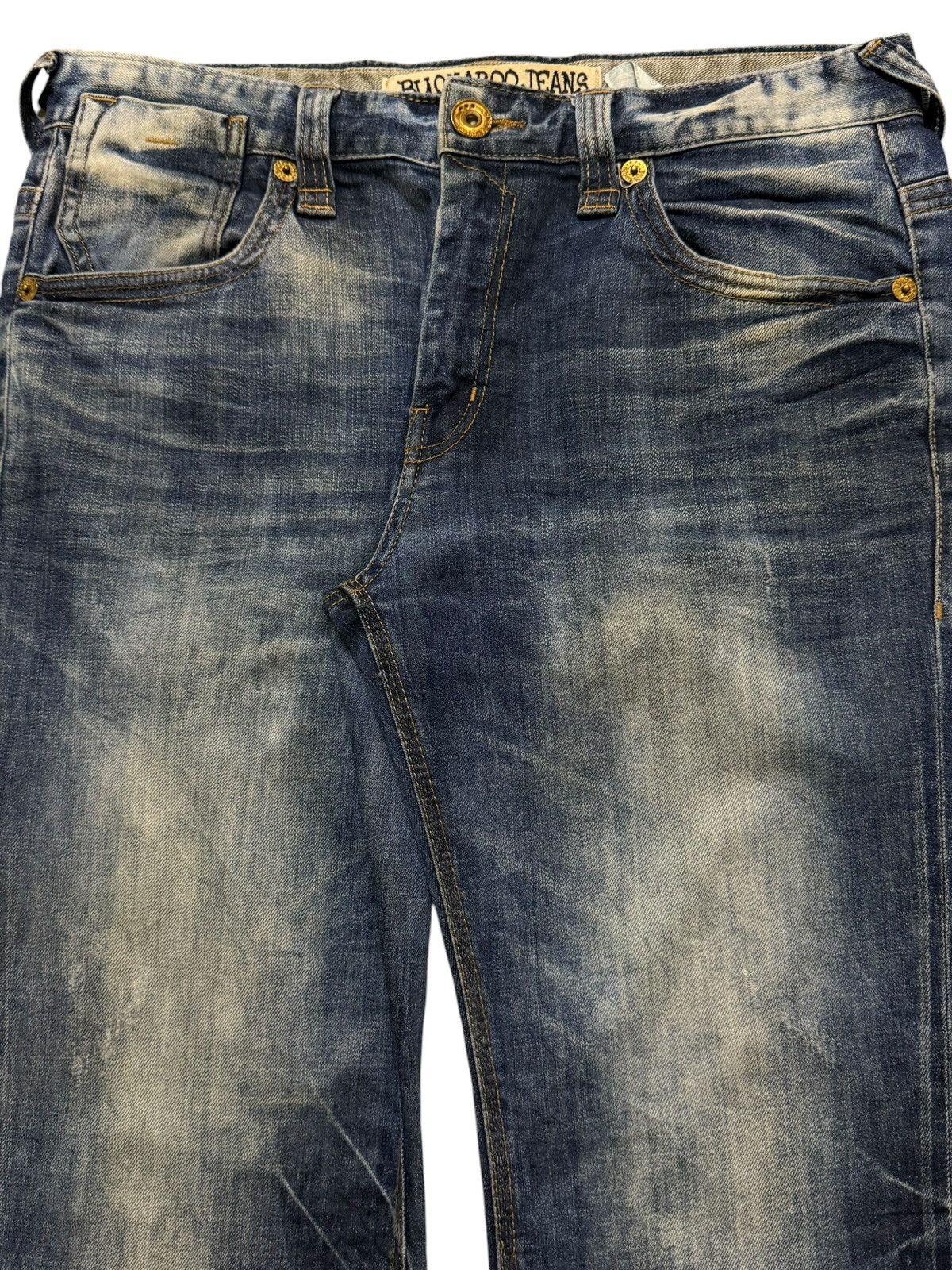 Japanese Brand Vintage Y2K Japanese Brand Blue Faded Wash Bleached Wide Leg Size US 35 - 3 Thumbnail