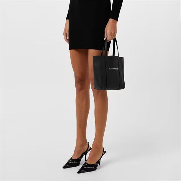 Balenciaga o1g2r1mq0924 Logo Heels in Black & White Size US 8 / IT 38 - 5 Thumbnail
