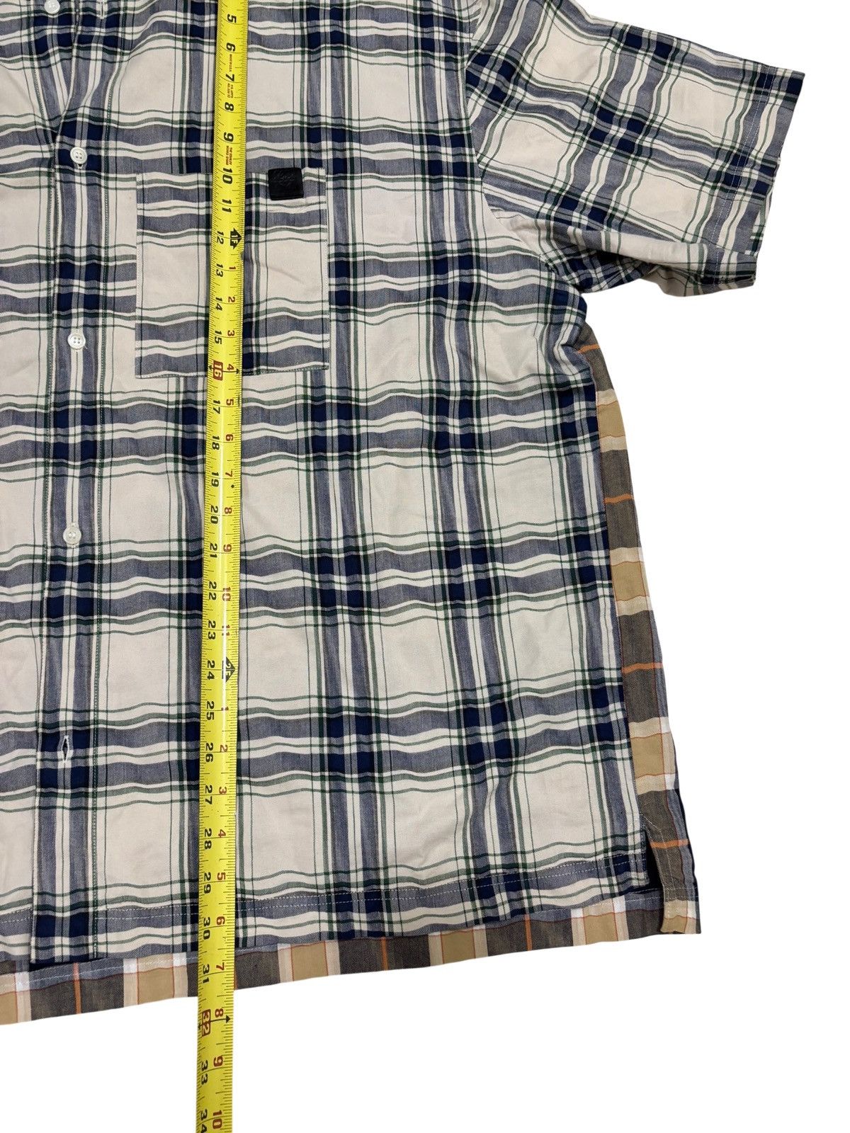 Loewe LOEWE Casual Patchwork Shirt SZ 43 Beige Leather Pocket Logo Size US XL / EU 56 / 4 - 12 Thumbnail