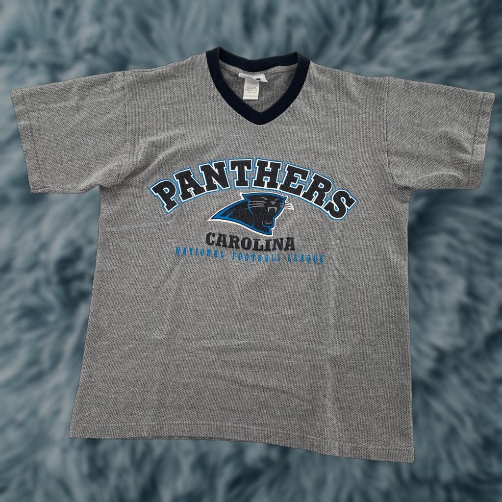 Vintage VINTAGE Carolina Panthers NFL Logo T-Shirt Men's M Gray 1998 90s USA Made Cotton Short Sleeve Logo Mens M Size US M / EU 48-50 / 2 - 1 Thumbnail