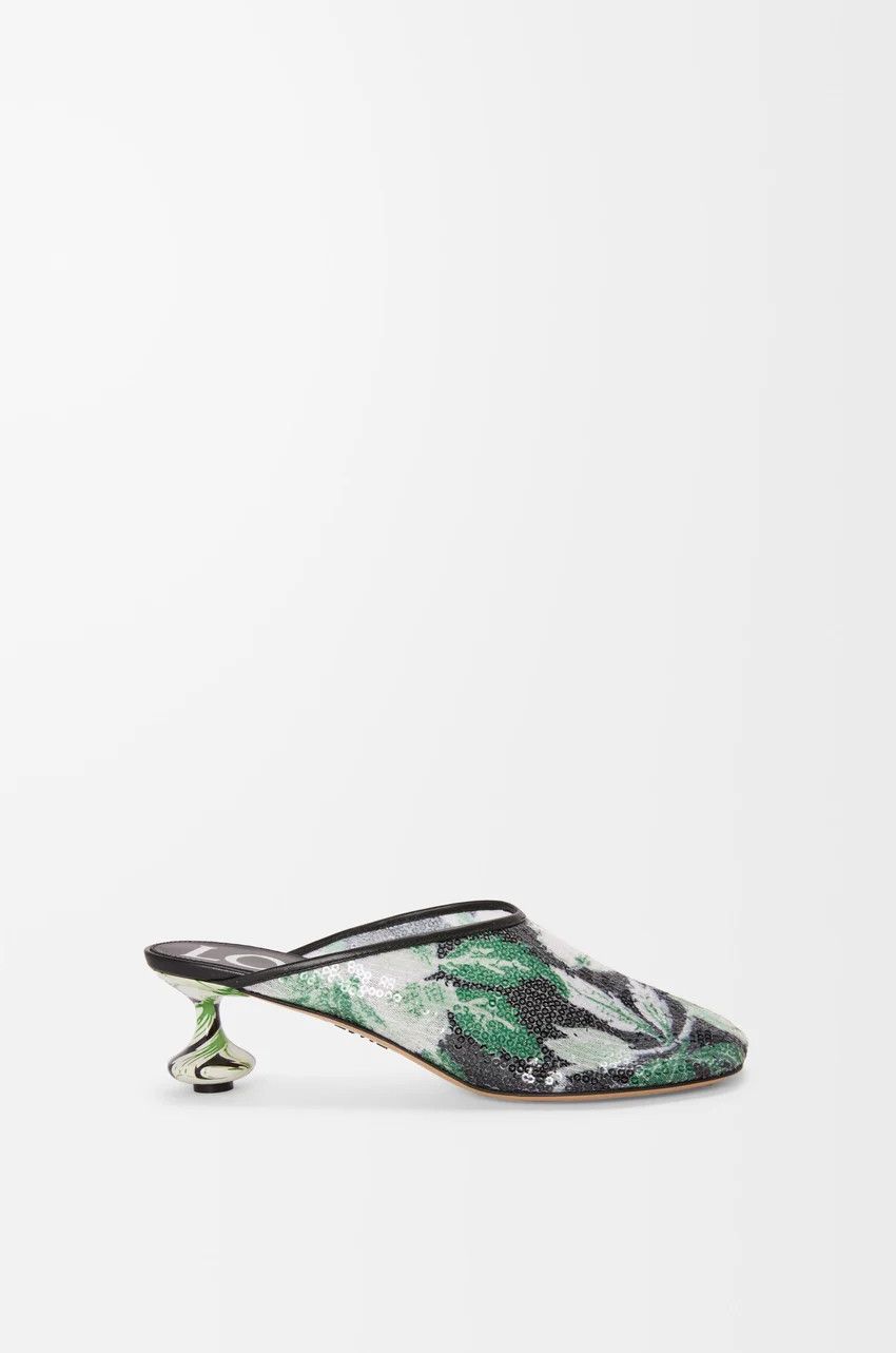 Loewe o1loc1c0525 Toy Mule In Sequins in Black/Green Size US 6 / IT 36 - 1 Thumbnail