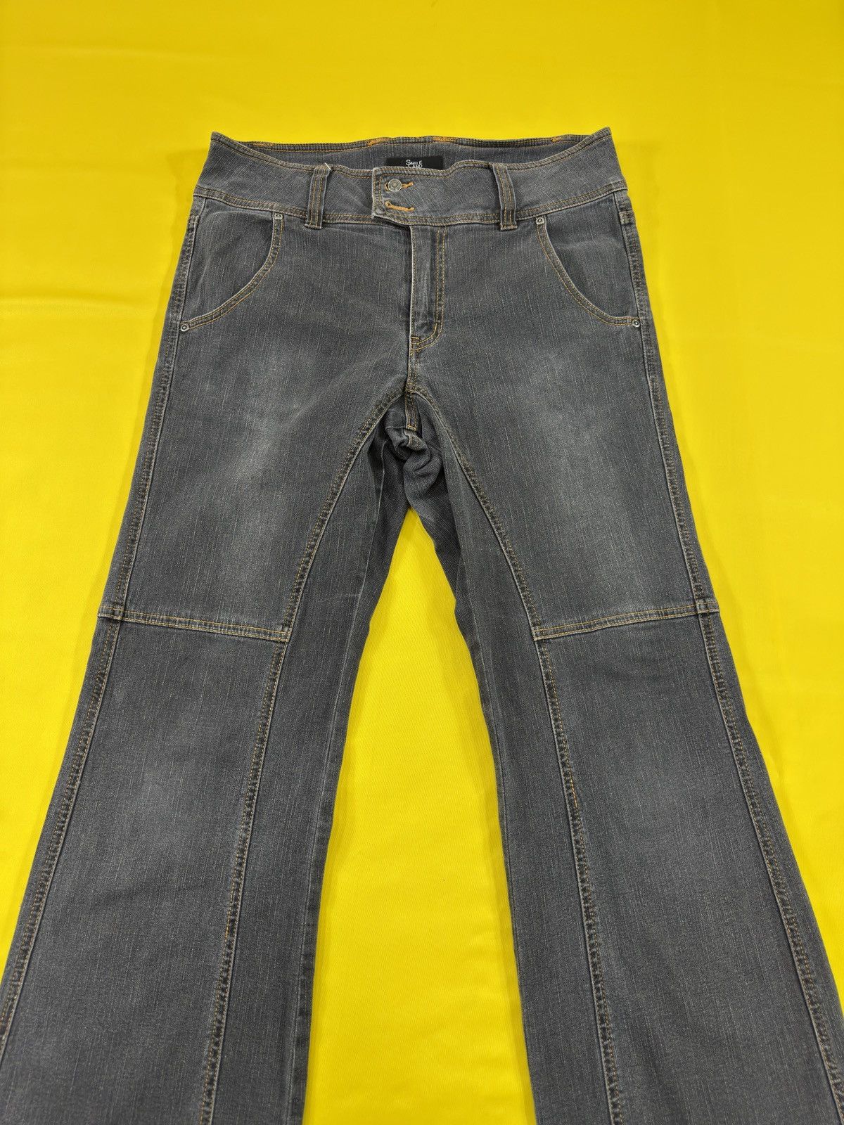 Japanese Brand Smile land X tornado mart style spiral flare jeans Size US 33 - 5 Thumbnail
