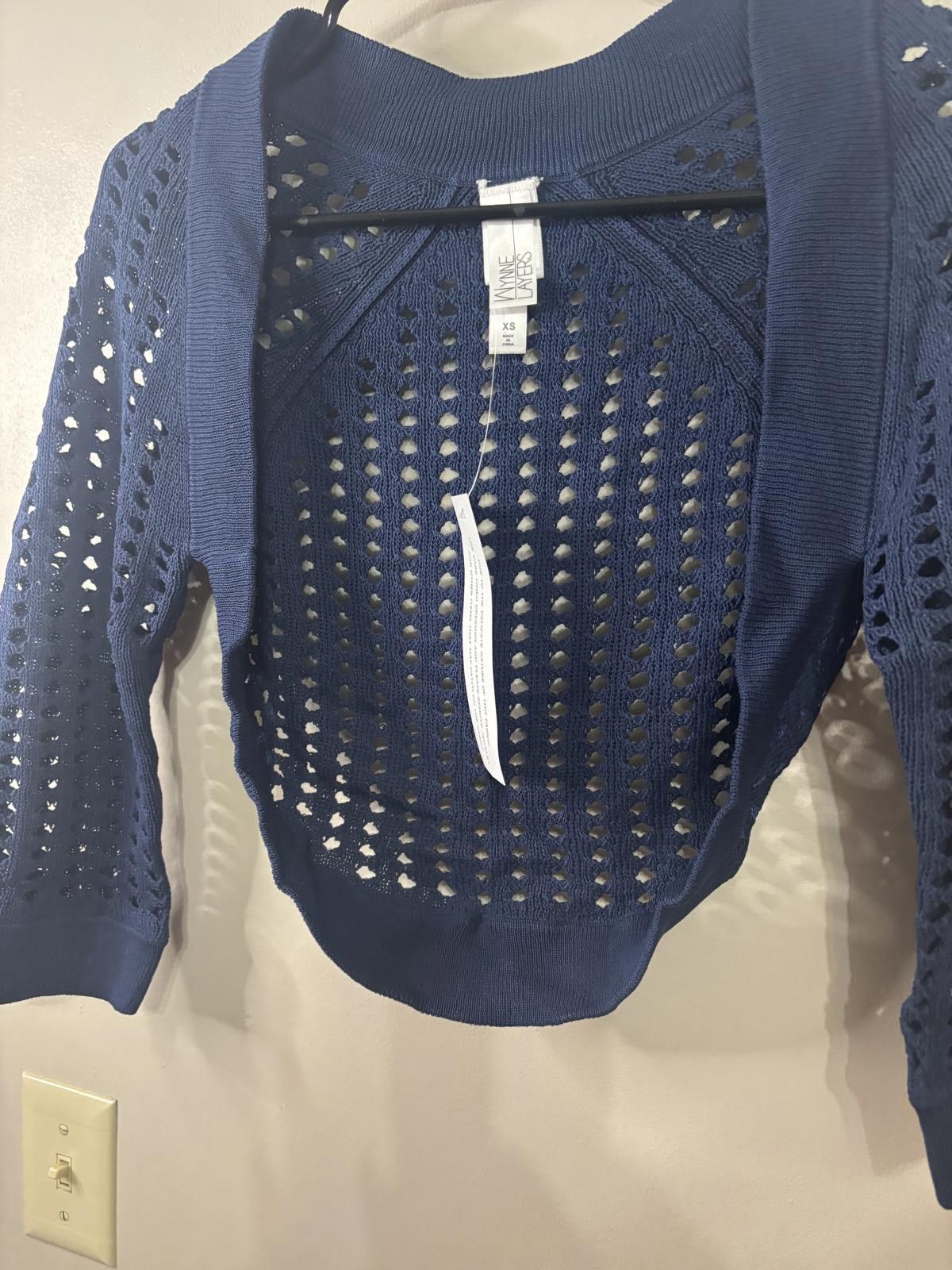 Designer Wynne Layers Cozy Navy Blue Open Knit Sweater - Size XS Size XS / US 0-2 / IT 36-38 - 1 Thumbnail