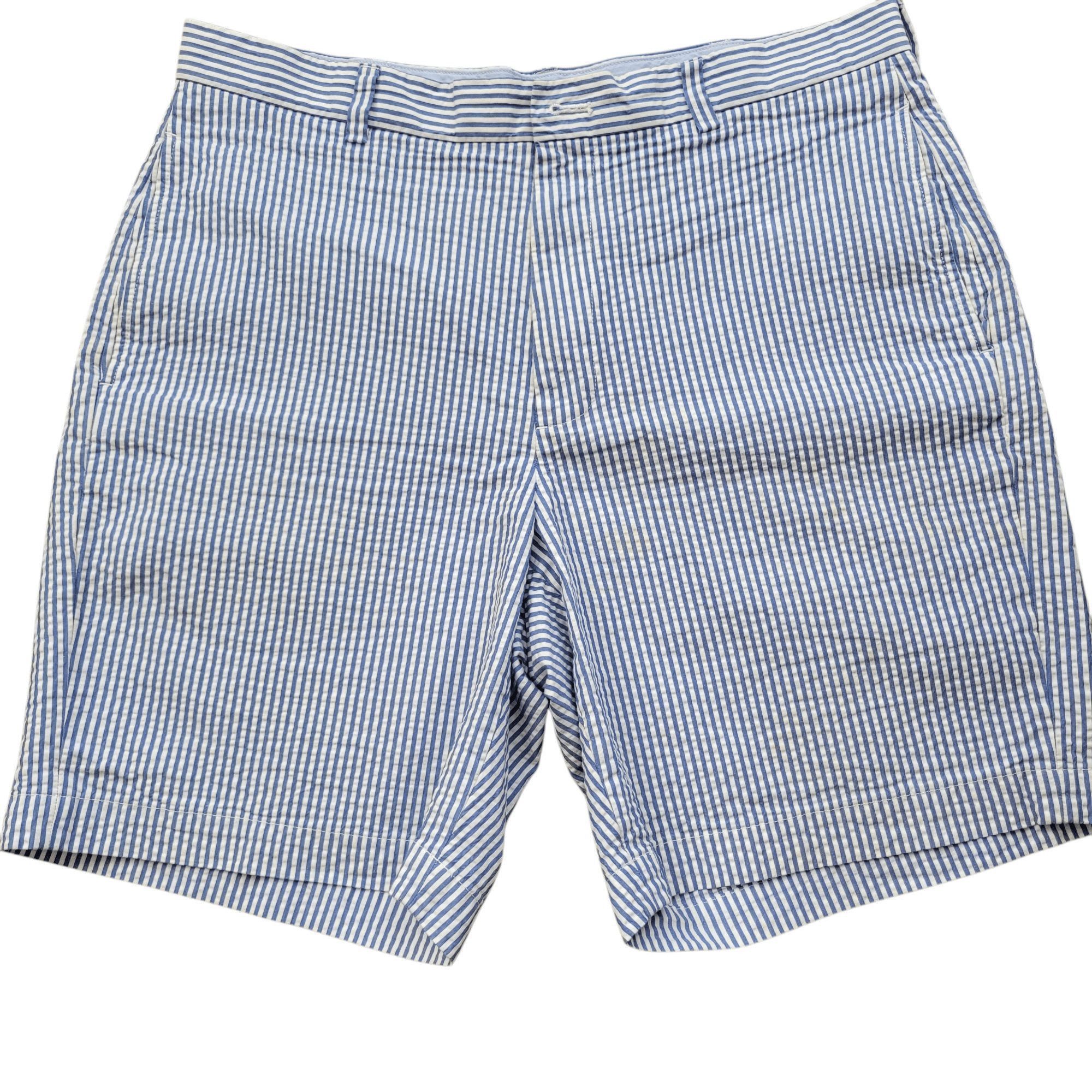 Brooks Brothers Brooks Brothers Seersucker Chino Shorts Blue White 100% 36 Size US 36 / EU 52 - 1 Thumbnail
