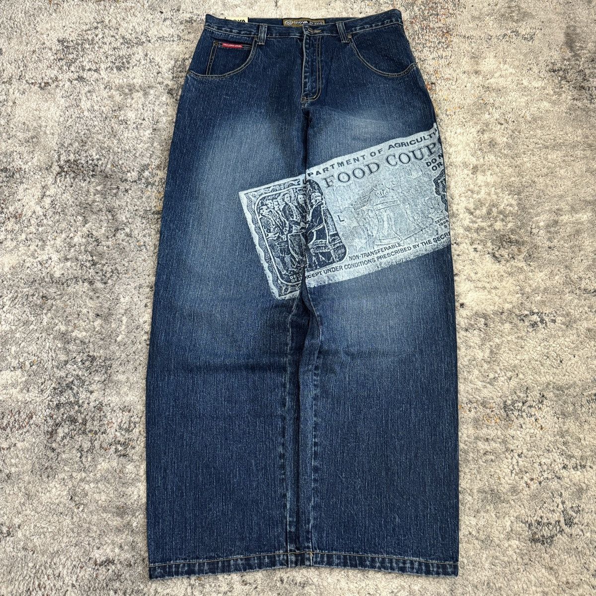 JNCO × Southpole × Vintage Vintage Y2K NOVA baggy EBT food stamp cross print jeans Size US 36 / EU 52 - 1 Thumbnail