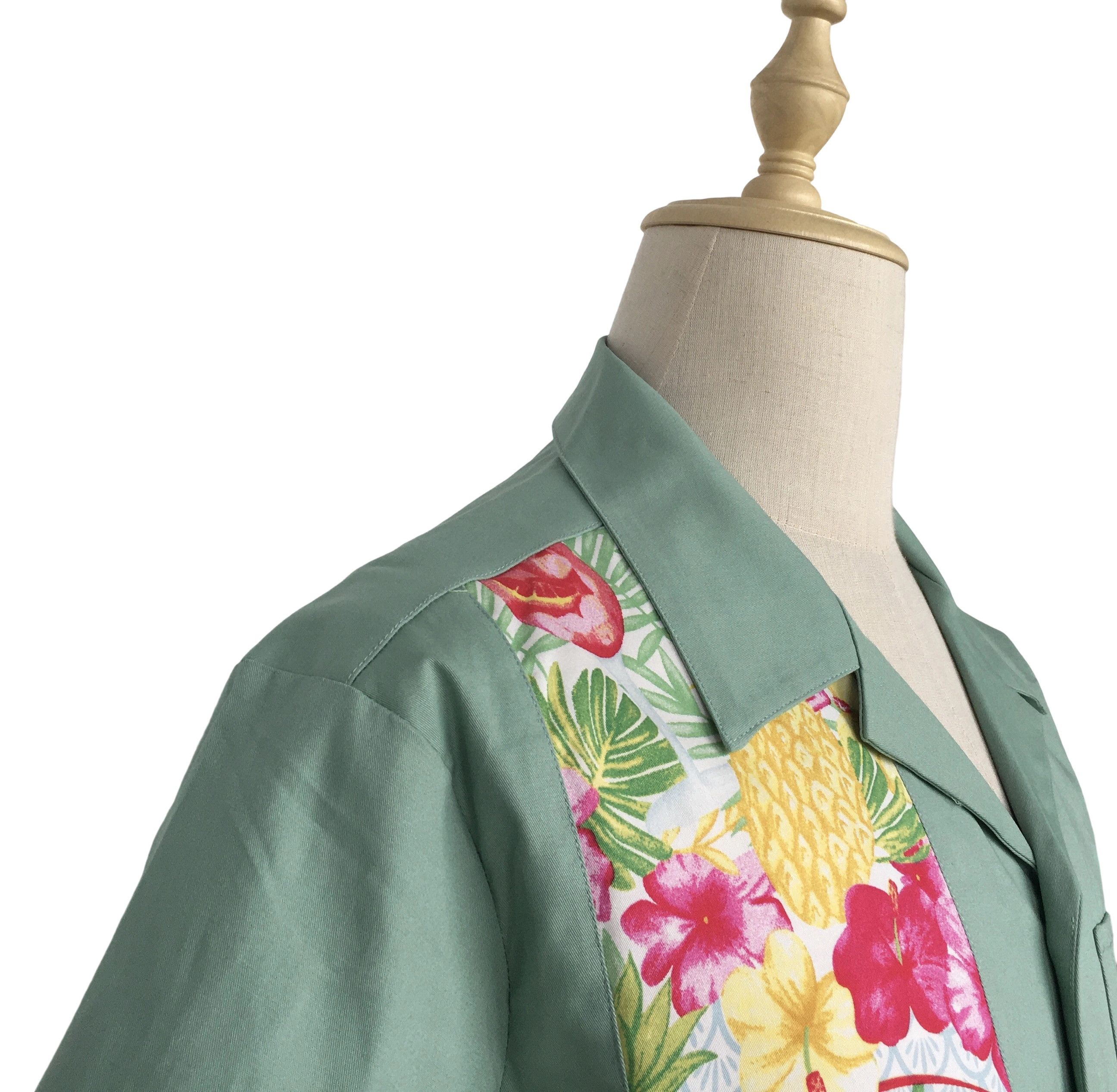 Other Mint Green Bowling Shirts Flamingo Panel Vintage Style Size US XL / EU 56 / 4 - 7 Thumbnail