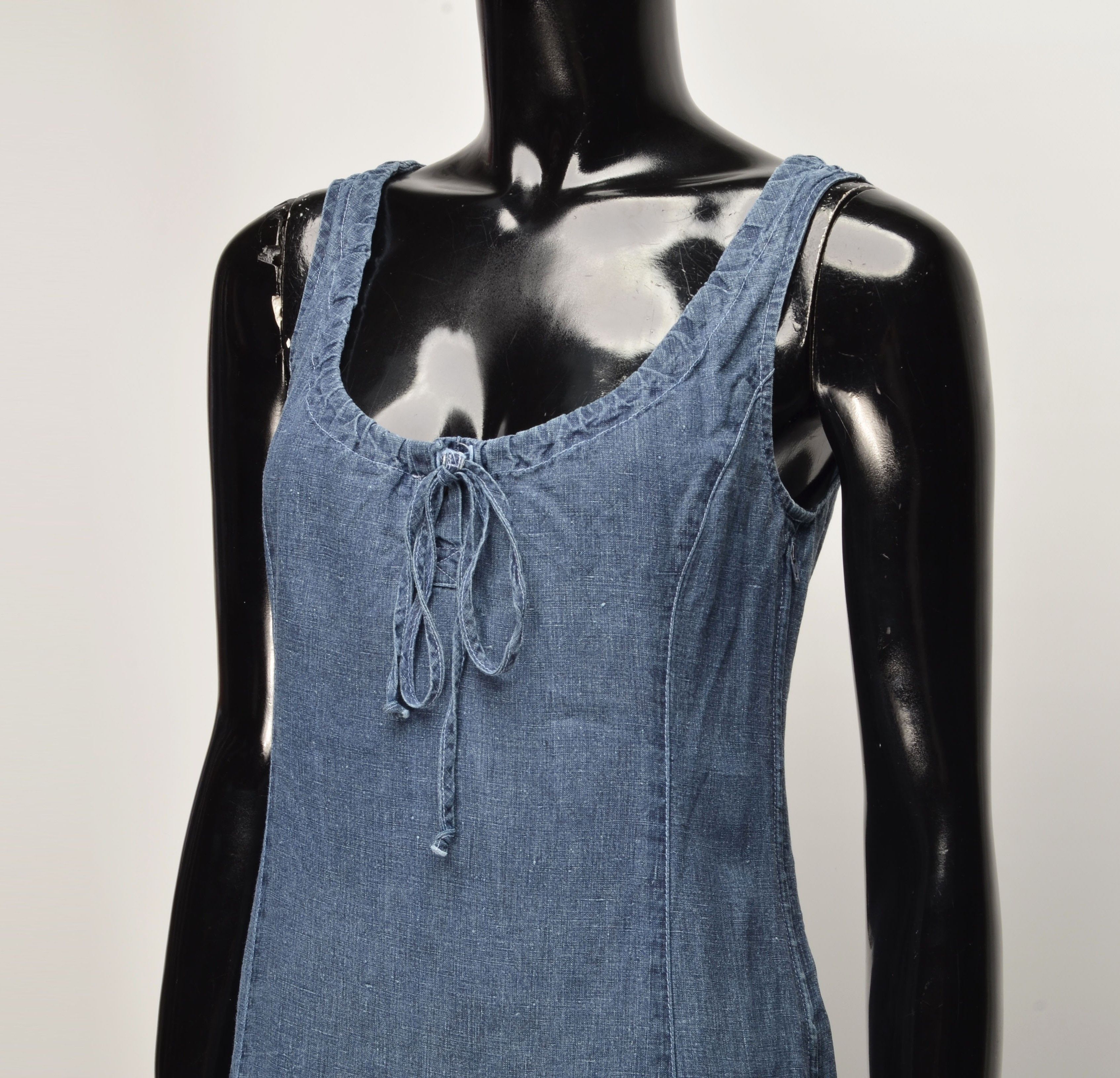 Giorgio Armani Vintage Armani Jeans 90's Cottagecore Blue Dress Size M / US 6-8 / IT 42-44 - 2 Thumbnail