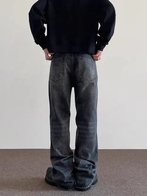 VIBE High street washed old straight tube micro flared jeans Size US 34 / EU 50 - 5 Thumbnail