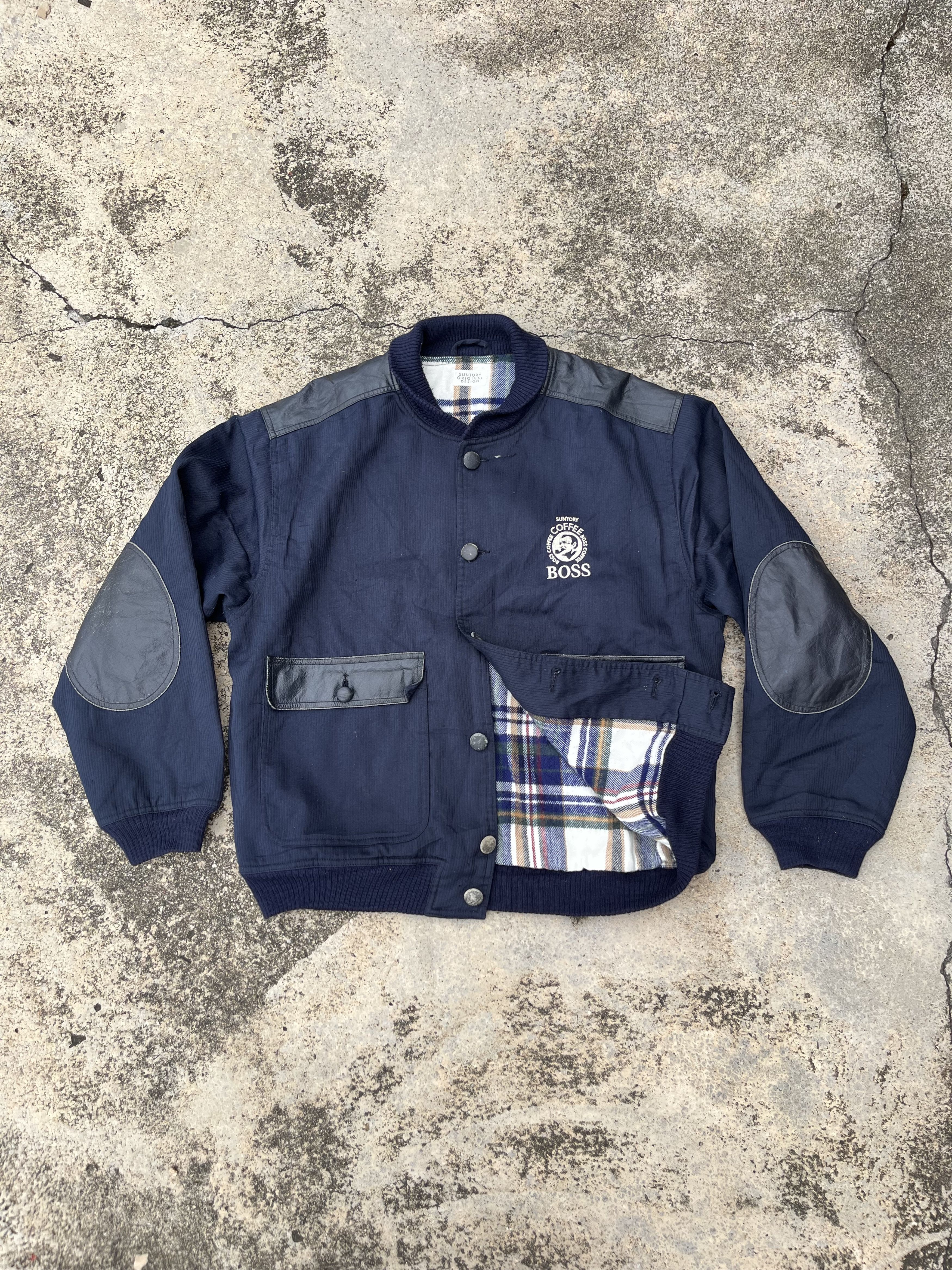 Japanese Brand Boss Coffee Varsity Plaid Jacket Size US L / EU 52-54 / 3 - 2 Thumbnail