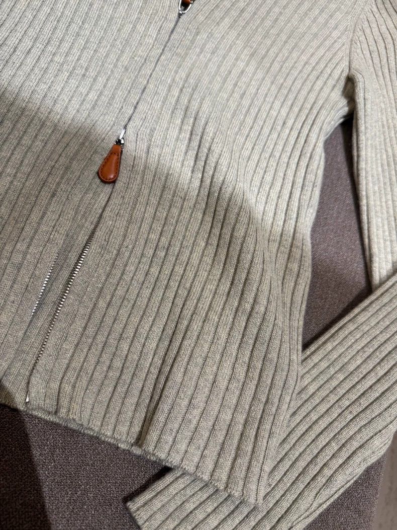 Other LORO PIANA Gray green cashmere zip sweater Size S / US 4 / IT 40 - 3 Thumbnail