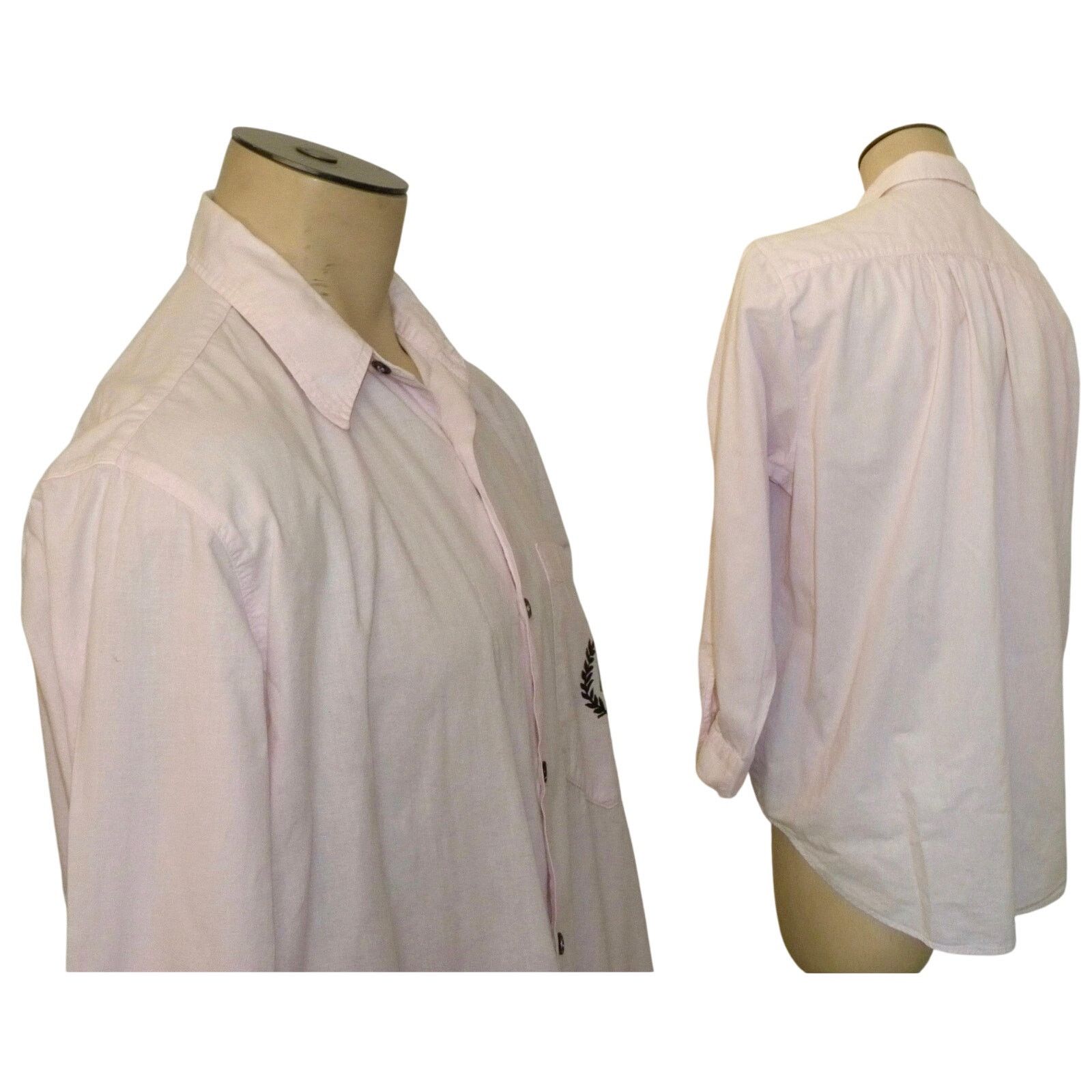 Vintage 80s Pink Boxy Cut Shirt with "G" monogram | Garron S/M Size US S / EU 44-46 / 1 - 9 Thumbnail