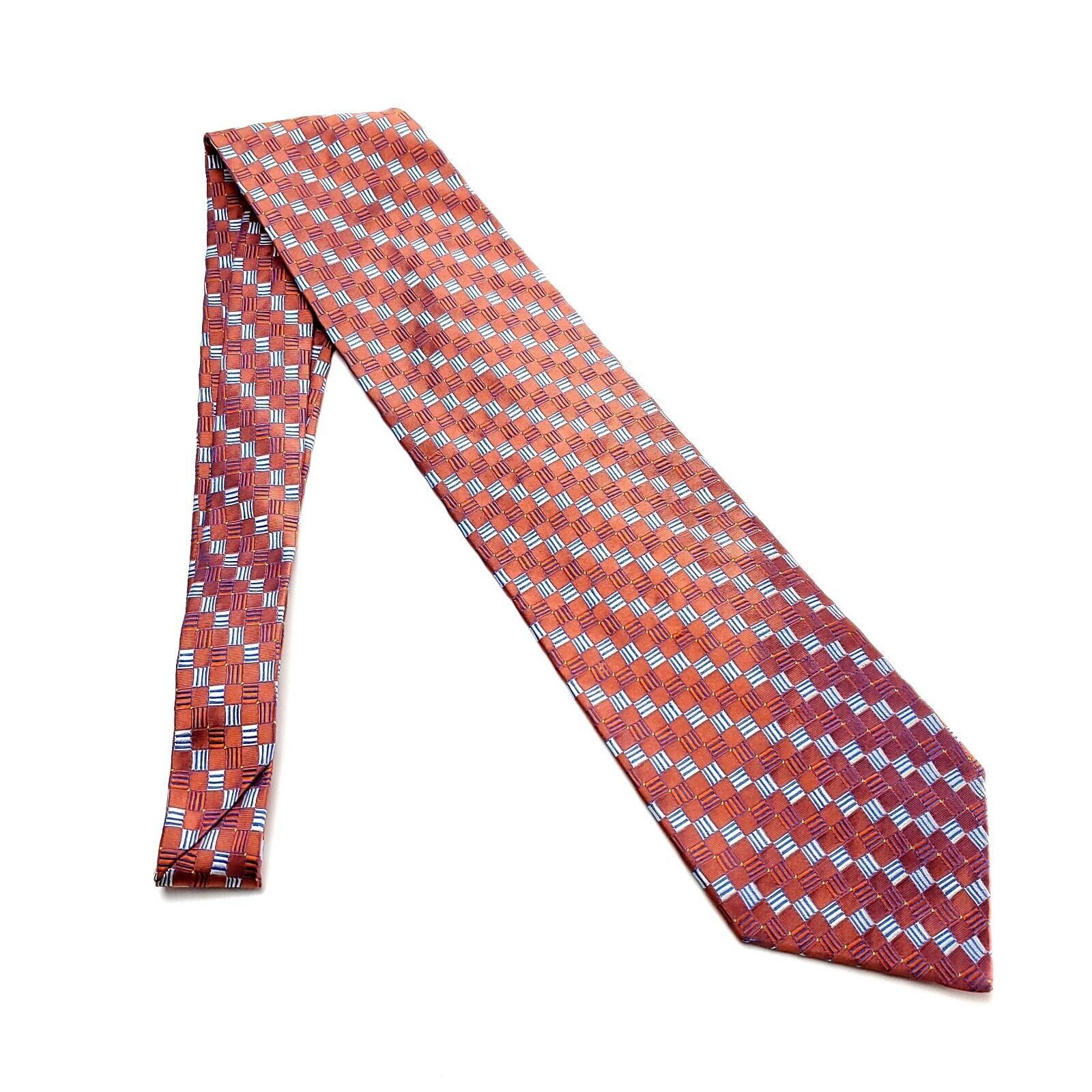 Alexander Julian Alexander Julian Colours Silk Tie Woven Orange Geometric Wid Size ONE SIZE - 6 Thumbnail
