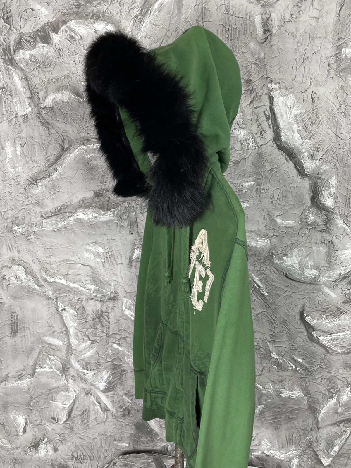 Abercrombie & Fitch × If Six Was Nine × Japanese Brand Abercrombie and Fitch Y2K Fur Hoodie Mountain Print Size US L / EU 52-54 / 3 - 6 Thumbnail