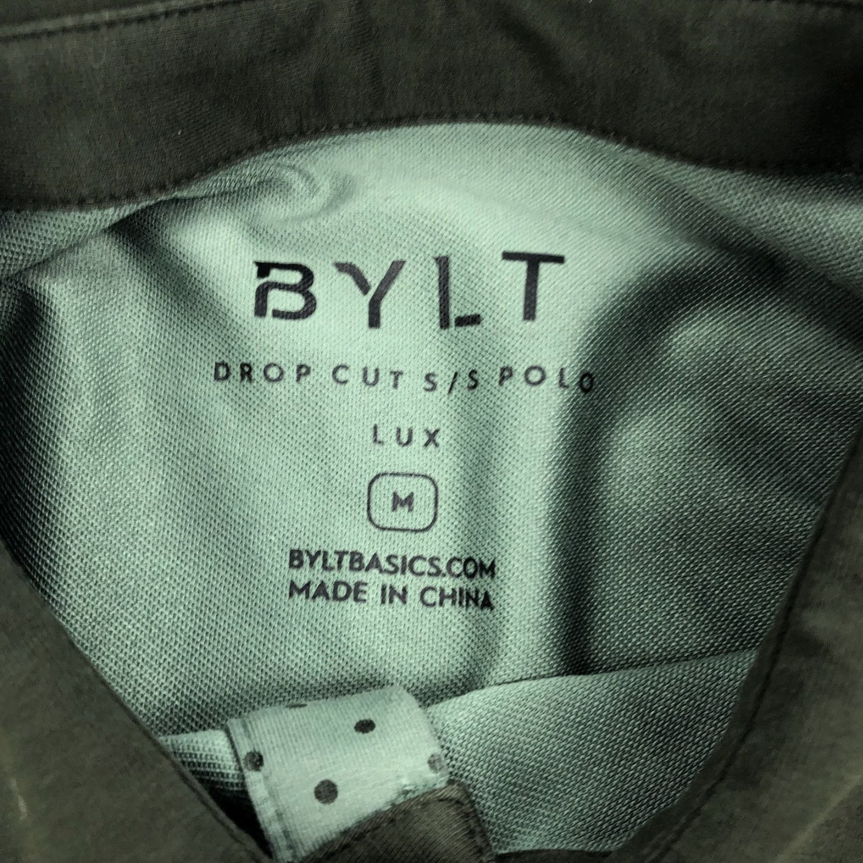 Vintage BYLT Basics Polo Shirt M Short Sleeve Drop Cut Sage Green Polka Dot Button Mens Polo Shirt Casual Golf Activewear bylt Size US M / EU 48-50 / 2 - 6 Thumbnail