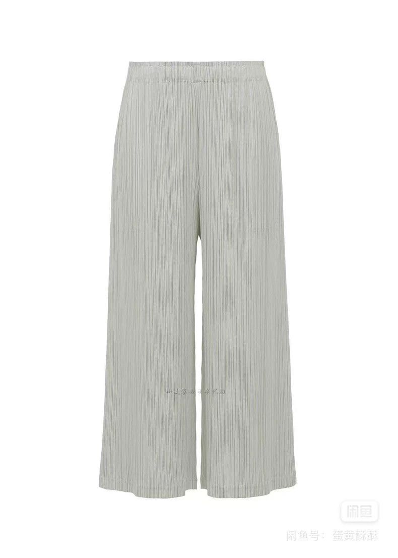 Issey Miyake Issey Miyake size:3 Grey pleated straight-leg pants Size 31" - 1 Thumbnail