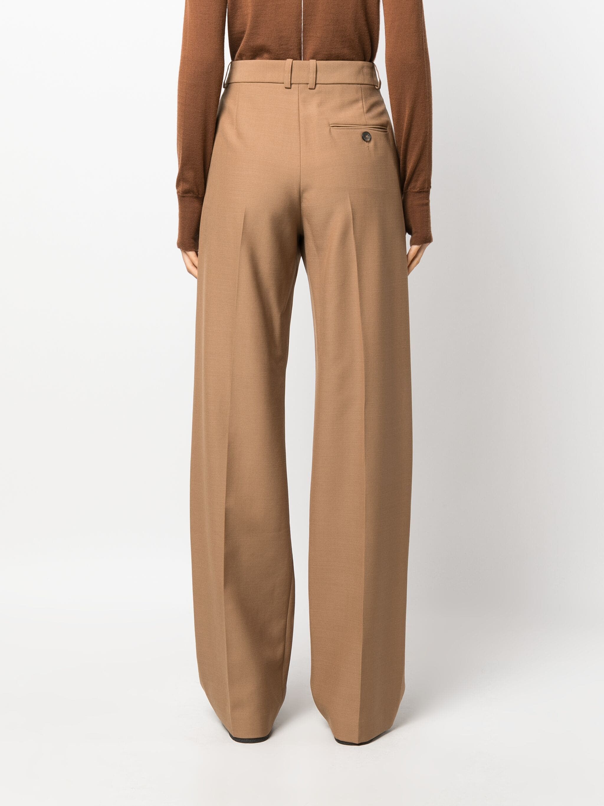 Stella McCartney o1s22i1n1024 Straight Wool Trousers in Brown Size 30" / US 8 / IT 44 - 4 Thumbnail