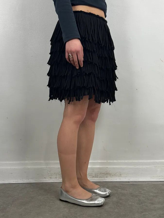 Balmain AW2012 Pierre Balmain Black Fringe Skirt Size 26" / US 2 / IT 38 - 3 Thumbnail