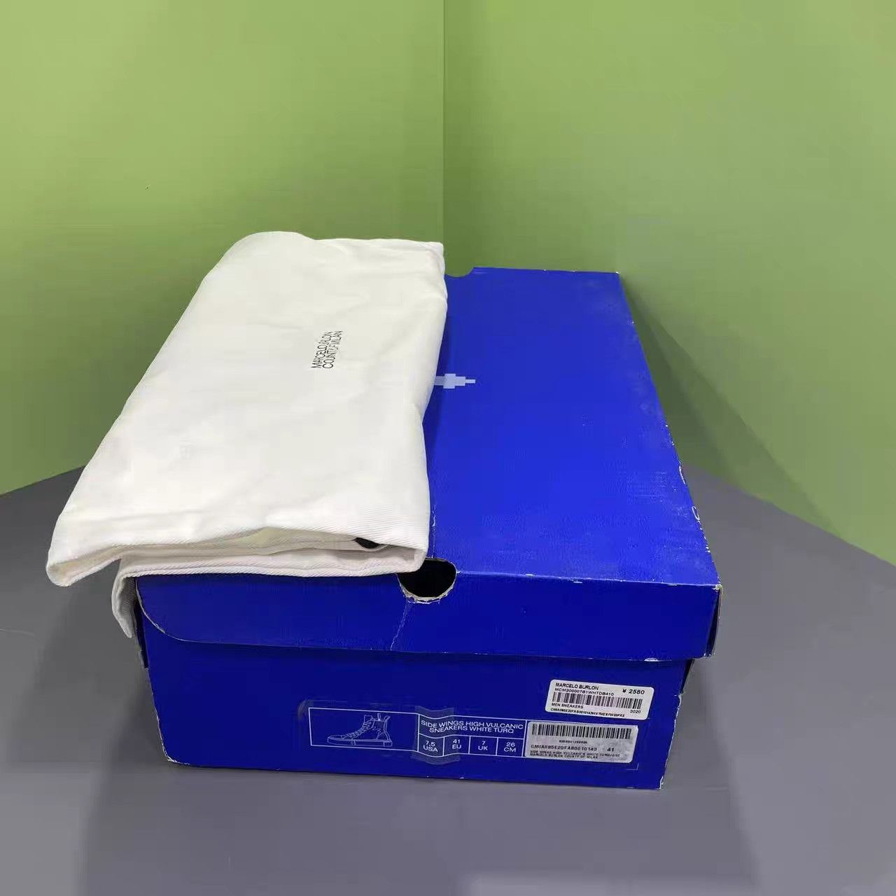 Marcelo Burlon Marcelo Burlon MB White & Blue Wings Sneakers K15 Size US 8 / EU 41 - 9 Thumbnail