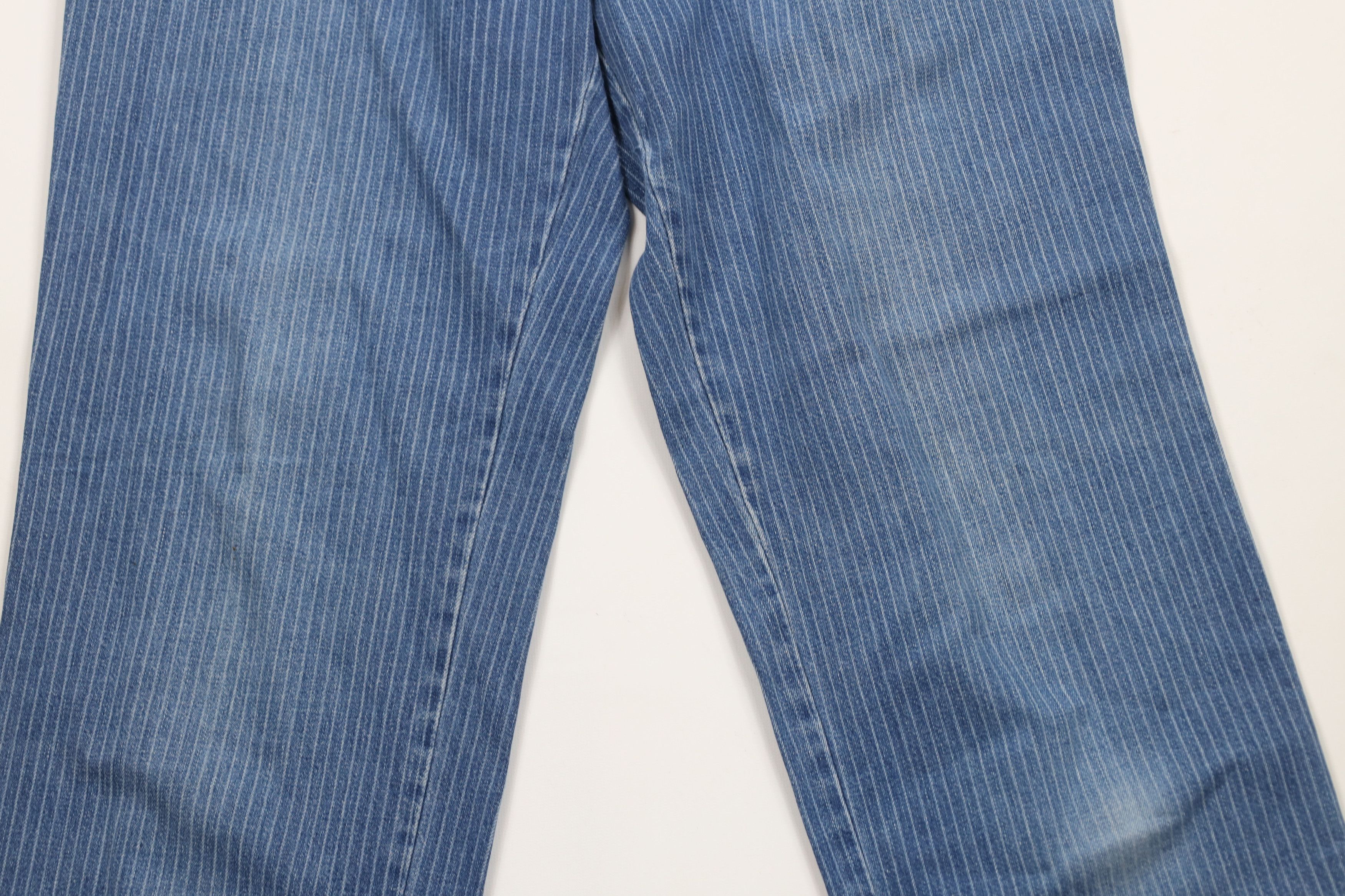 Vintage Vintage 90s Streetwear Pinstriped Pleated Denim Jeans Size 34" / US 12 / IT 48 - 3 Thumbnail