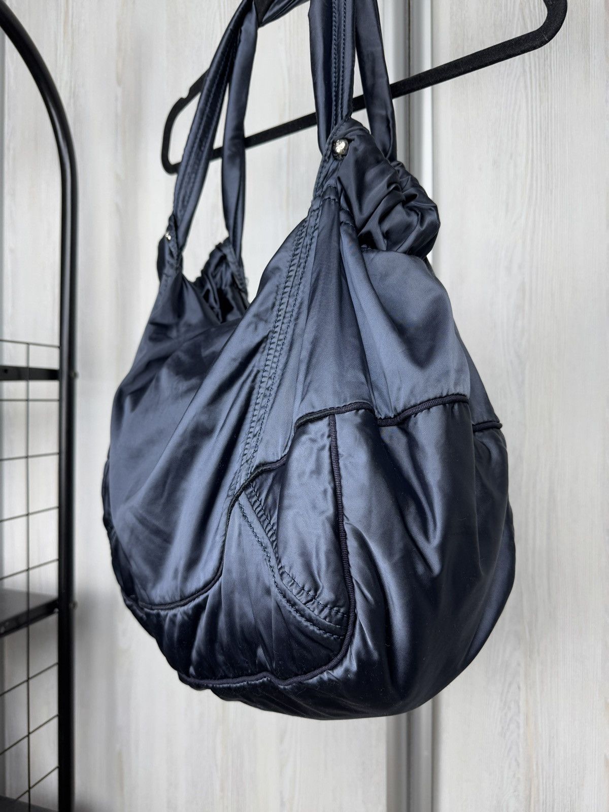 Fay Fay Dark blue made in EU Shiny Textile Leather Hobo Bag Size ONE SIZE - 4 Thumbnail