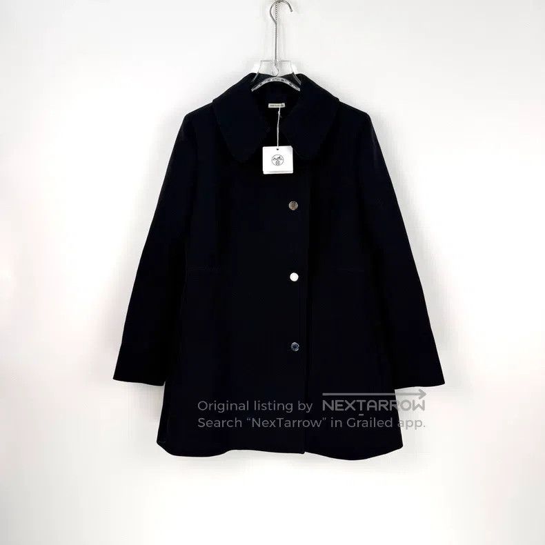Hermes Hermes Blue-Black Wool Overcoat Size S / US 4 / IT 40 - 3 Thumbnail