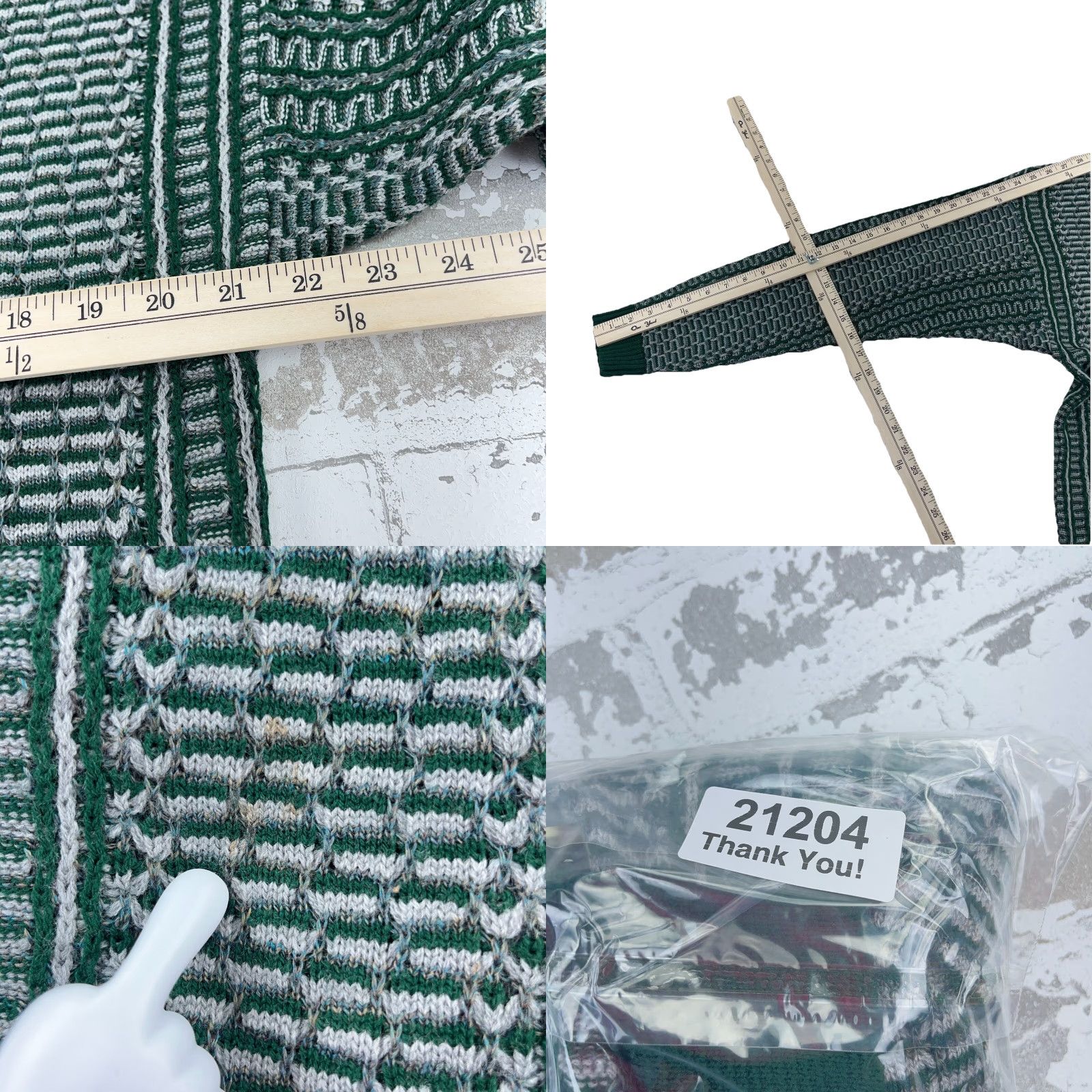 Vintage Vintage Cutter & Grant Sweater Men M Green Collared Knit Pullover Logo Embroidered Geometric All Seasons Heavyweight Knitwear Fallout? 90s? Size US M / EU 48-50 / 2 - 8 Thumbnail